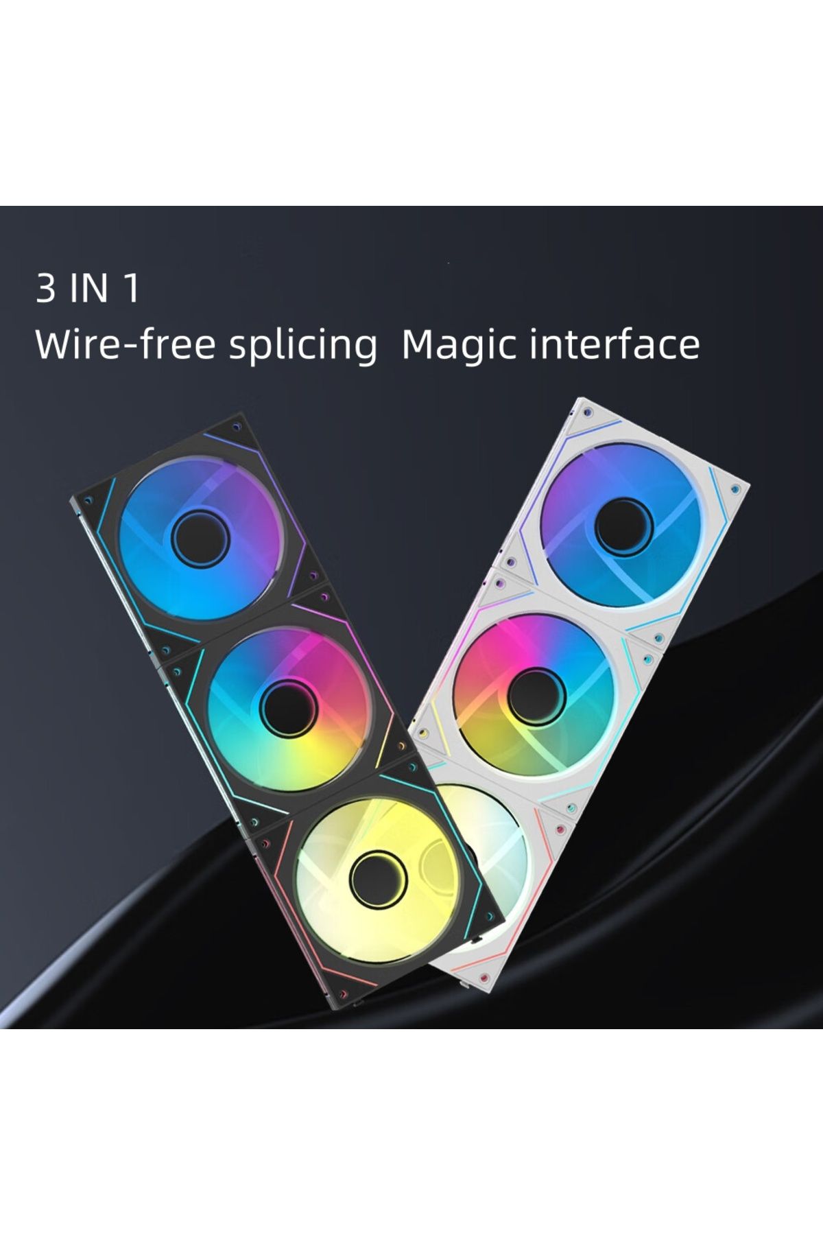 Choice-KXS  V3 JIMU 3 IN 1 12CM Computer Case Fan 120MM Reverse Fan PWM 5V 3PIN ARGB Cooling Slient Fan ... 2