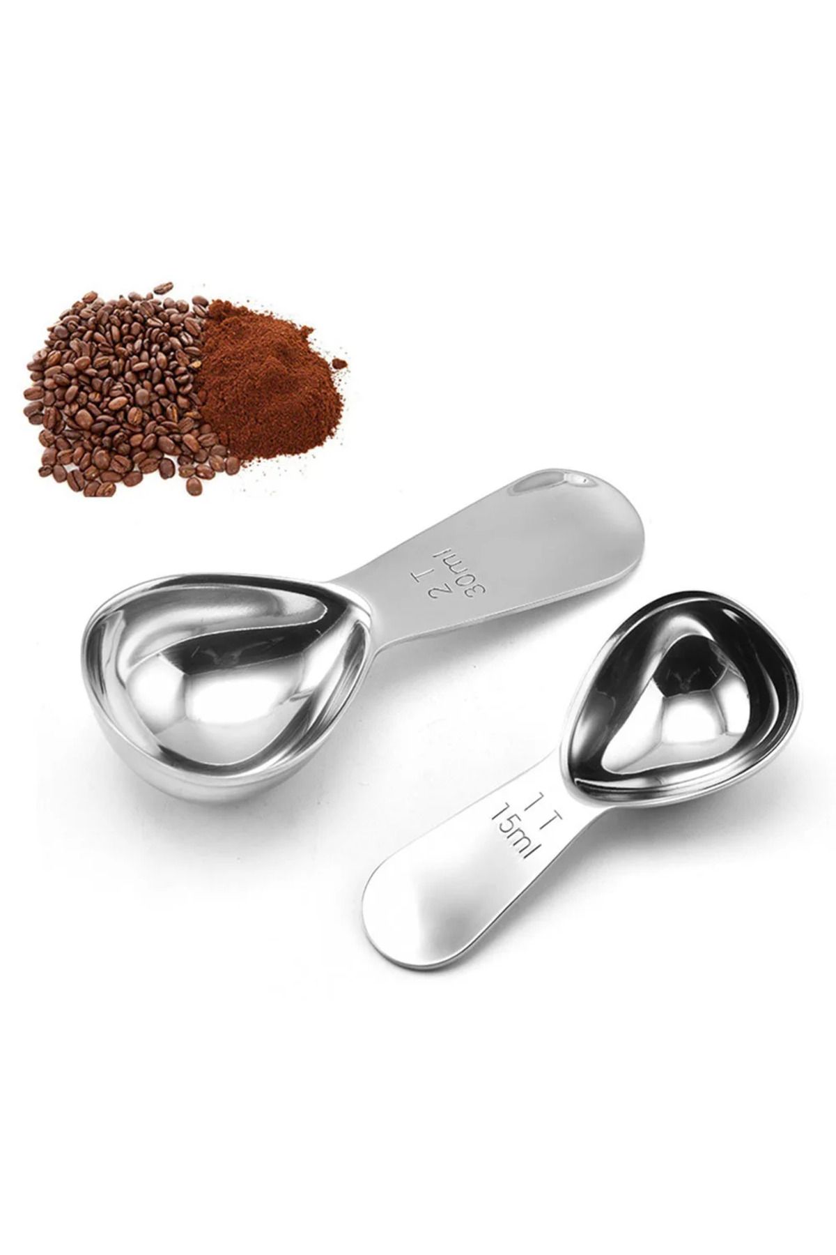 Choice-15ml/30ml Stainless Steel Coffee Measuring Scoop Coffee Spoons with Graduated Measuring Spoon Bea... 3