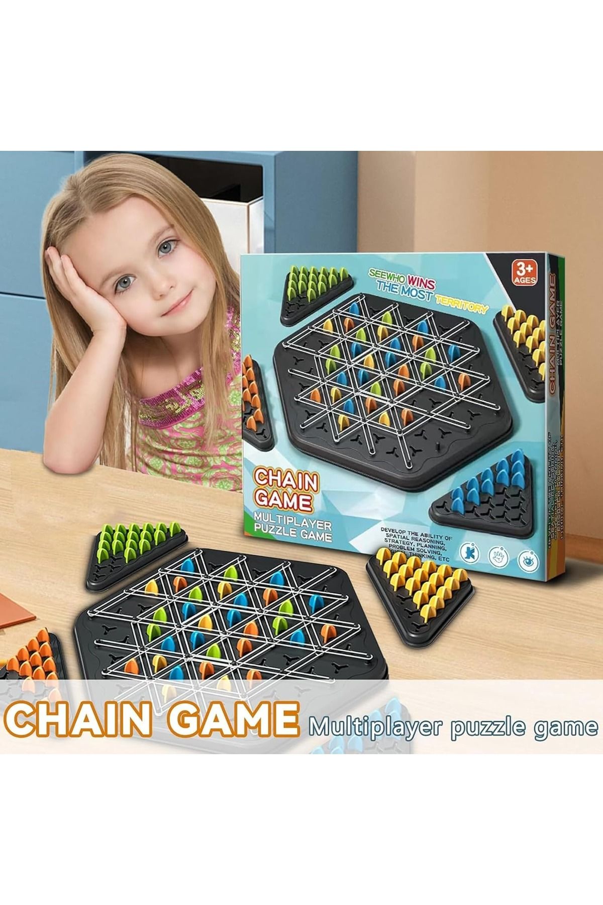 Choice-Triggle Game, Chain Triangle Chess Game, Triggle Rubber Band Game, Triangle Chain Chess Game Set ... 4