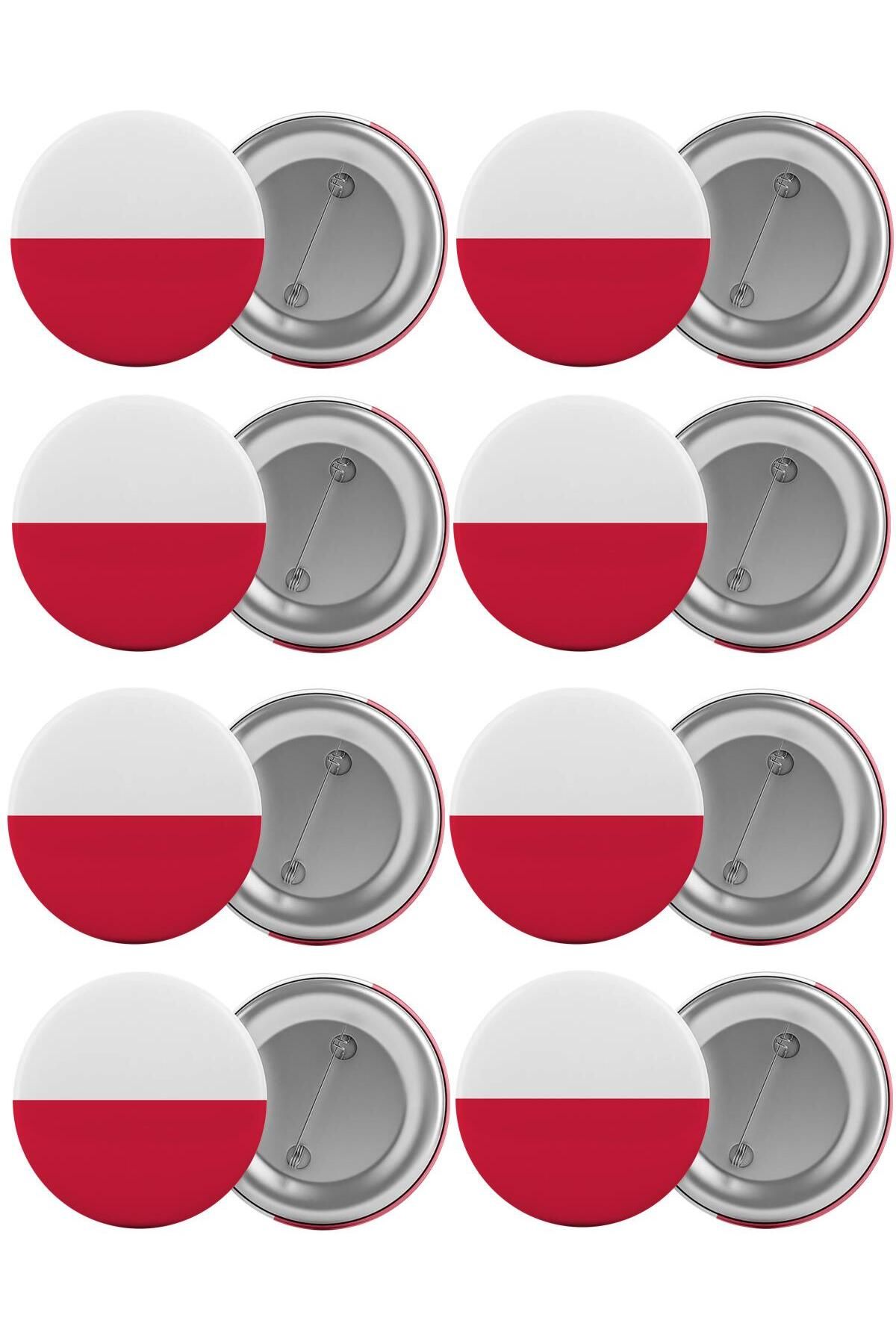 Saturn Set De Insigne Pentru Geanta Cu Steagul Poloniei 8 Buc. Broșă Cu Ac De 5,8 Cm Unisex - One Size