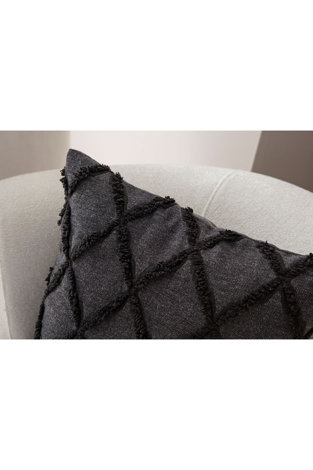 Ottoson-Black Linen Throw Pillow Cover - 43X43 Single Decorative Polka Dot 3