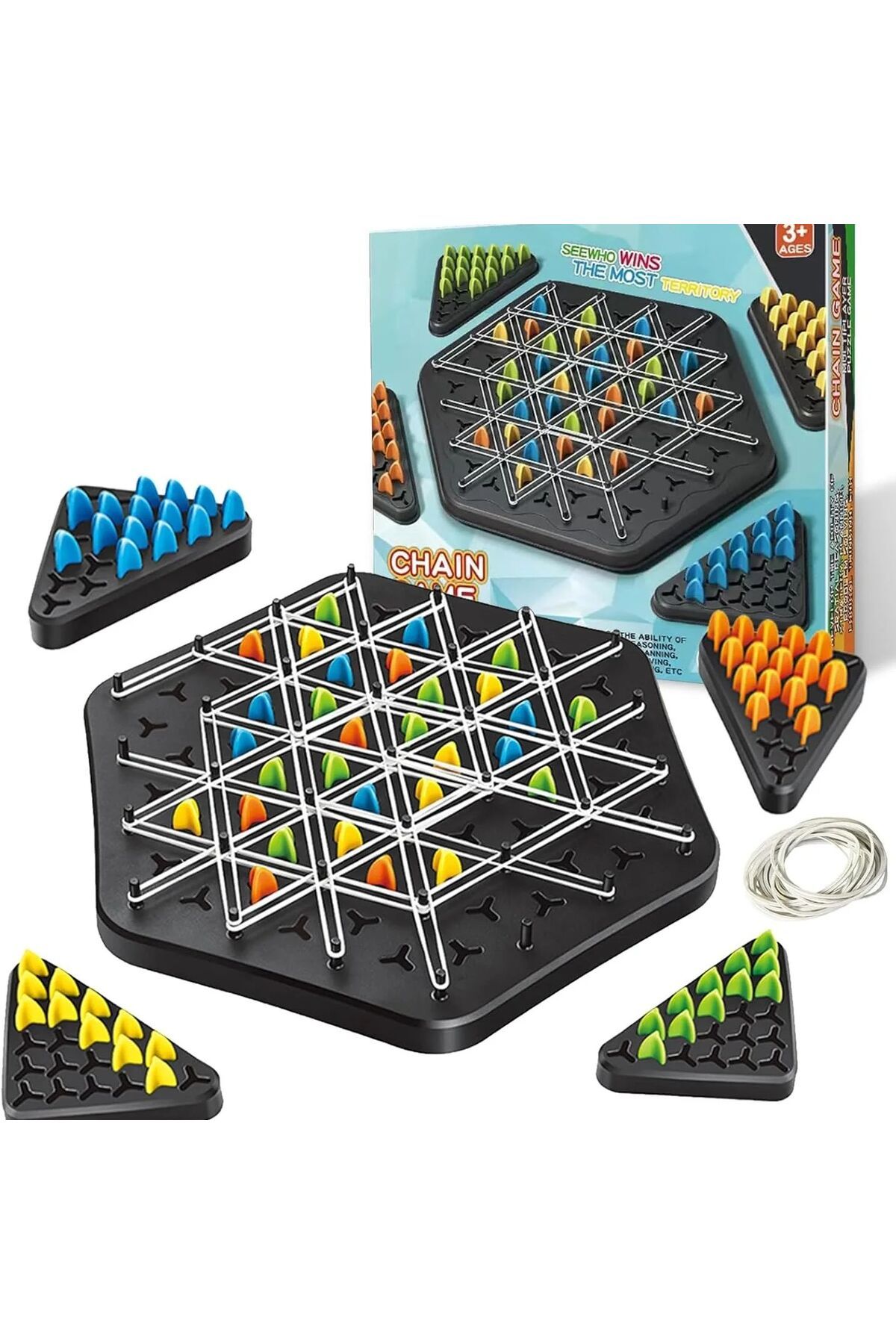 Choice-Triggle Game, Chain Triangle Chess Game, Triggle Rubber Band Game, Triangle Chain Chess Game Set ... 8