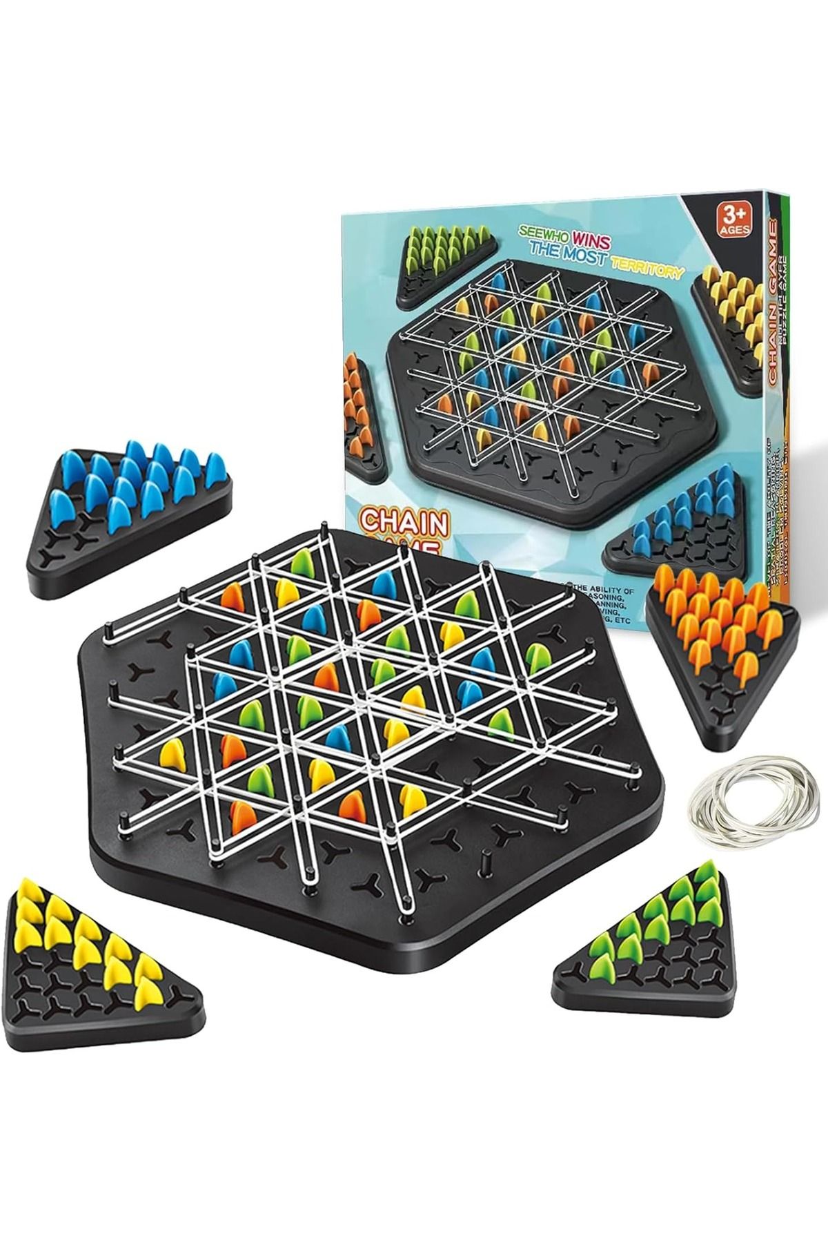 Choice-Triggle Game, Chain Triangle Chess Game, Triggle Rubber Band Game, Triangle Chain Chess Game Set ... 2