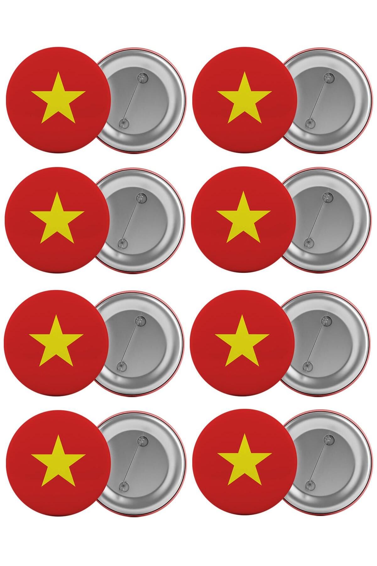 Saturn Set De Insigne Pentru Geanta Cu Steagul Vietnamez 8 Buc. Broșă Cu Ac De 5,8 Cm Unisex - One Size