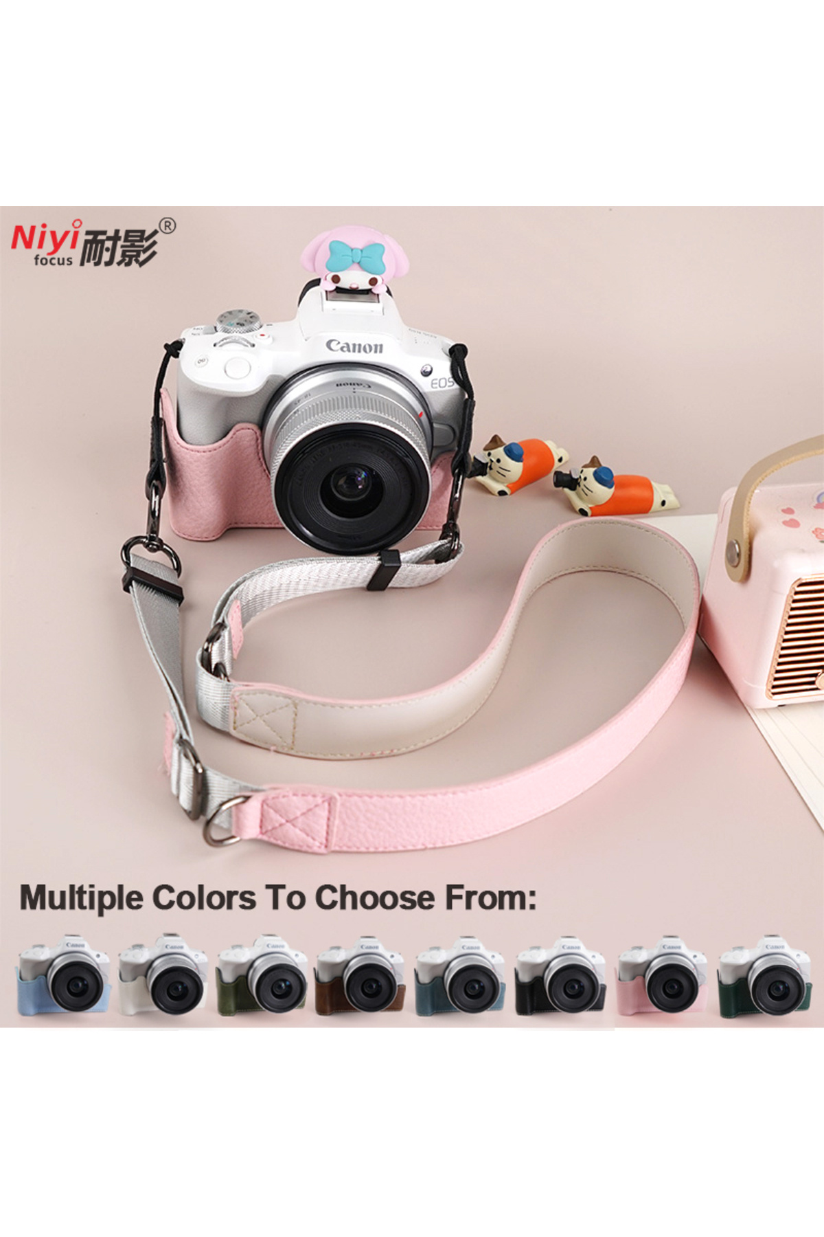 Choice-Camera Case For Canon EOS R50 Camera Cover Protector Pouch Half Case with Shoulder Strap Camera B... 8