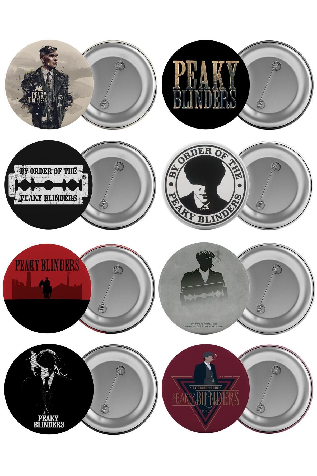 Saturn Set De Insigne Pentru Geanta Peaky Blinders 8 Buc. Broșă Cu Ac De 5,8 Cm Unisex - One Size