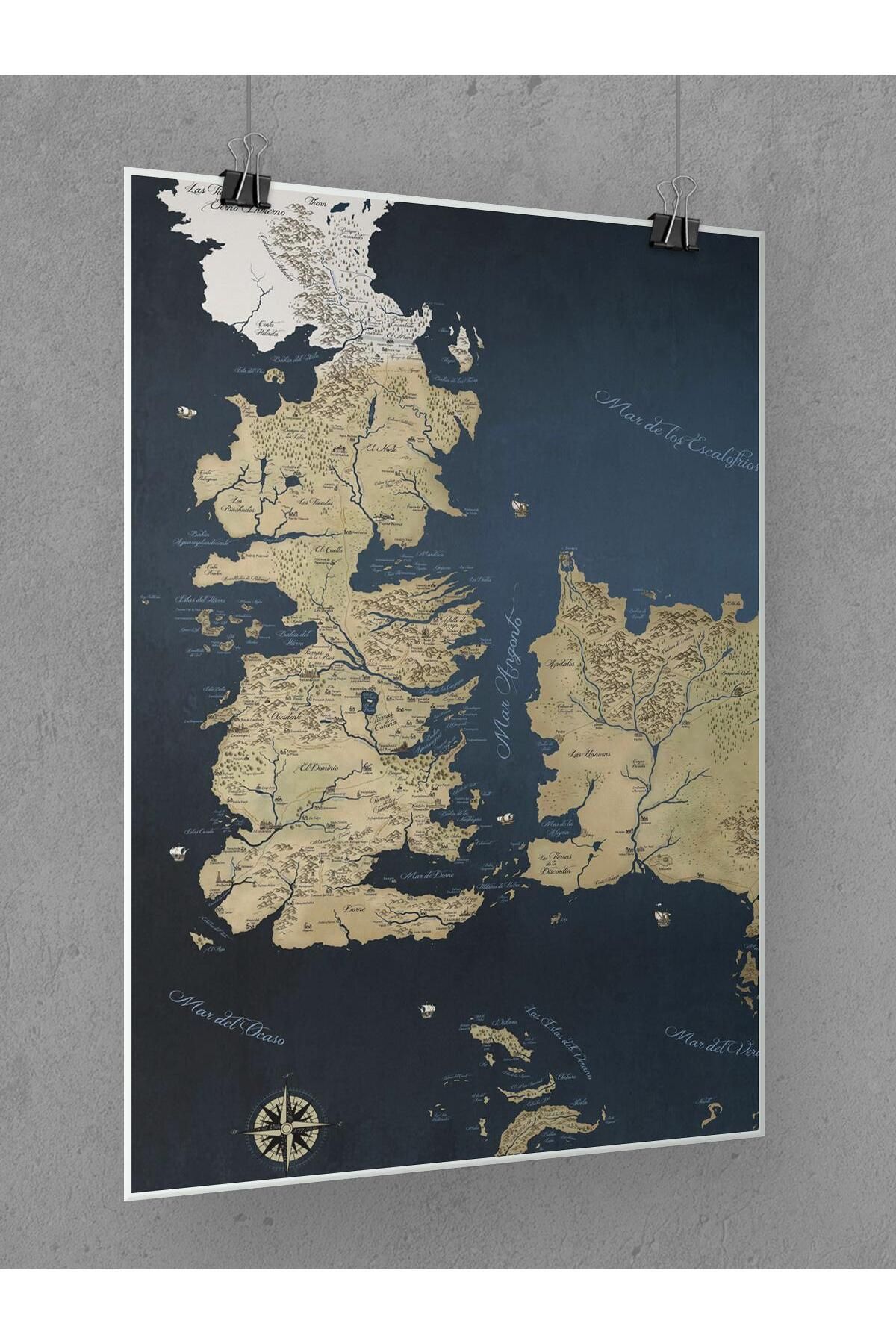 Saturn-Game of Thrones Map Poster 60X90Cm Throne Games Poster - Westeros Map 3