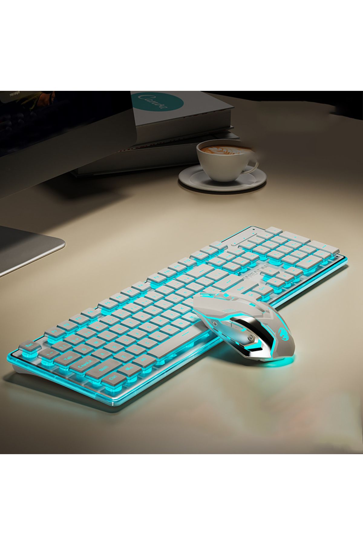 Choice-EWEADN BT & 2.4G Wireless Connection Keyboard and Mouse Combo, Water drop suspension keycaps, 104... 1