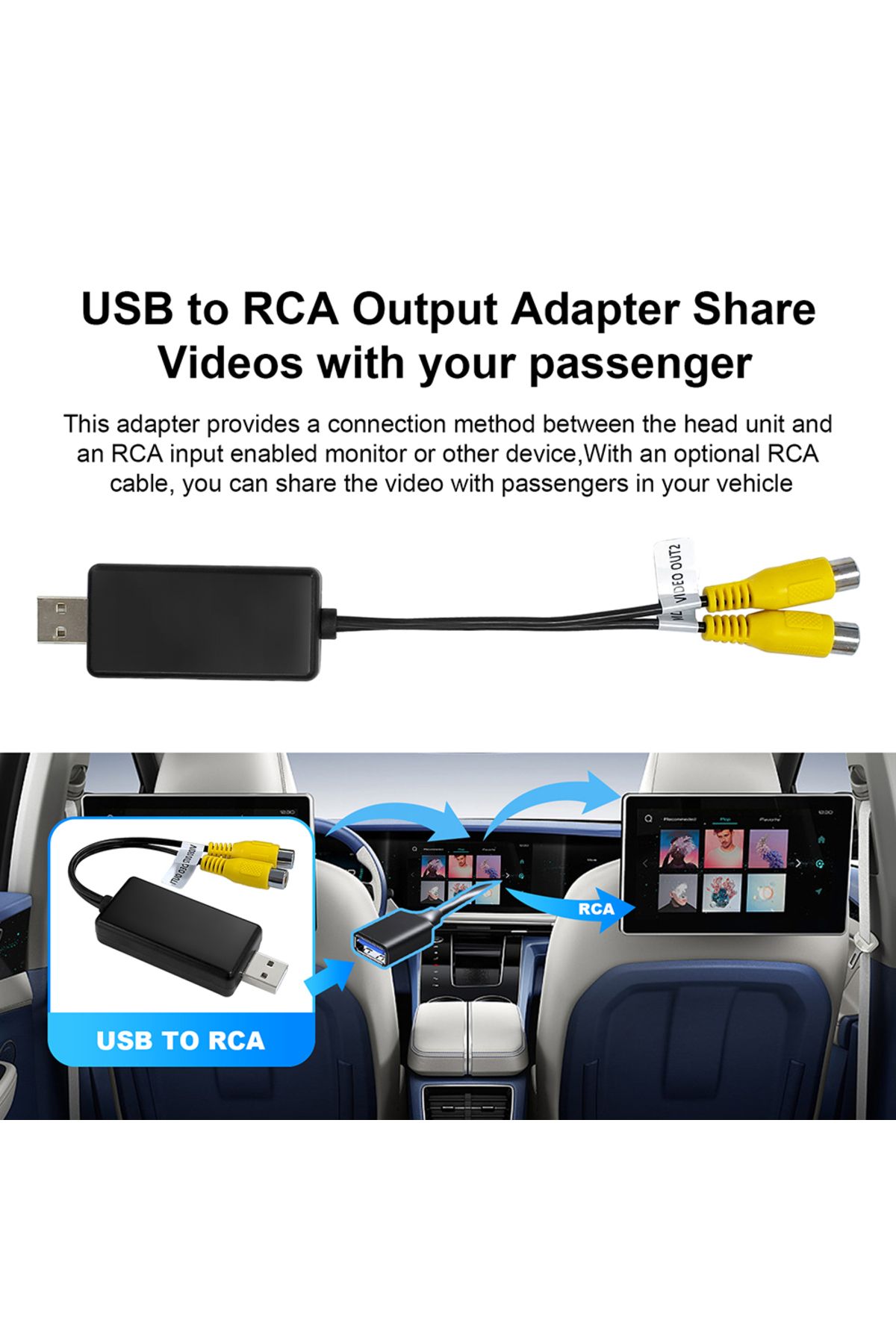 Choice-USB To CVBS RCA Video Output Adapter Box Interface Connect to Monitor Display Device For Android ... 5