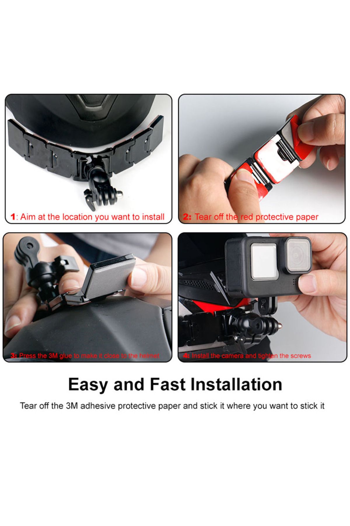 Choice-Helmet Chin Mount Camera Mount for GoPro Hero 13 12 11 10 9 8 7 5 Yi 4K for Insta360 Camera Folda... 7