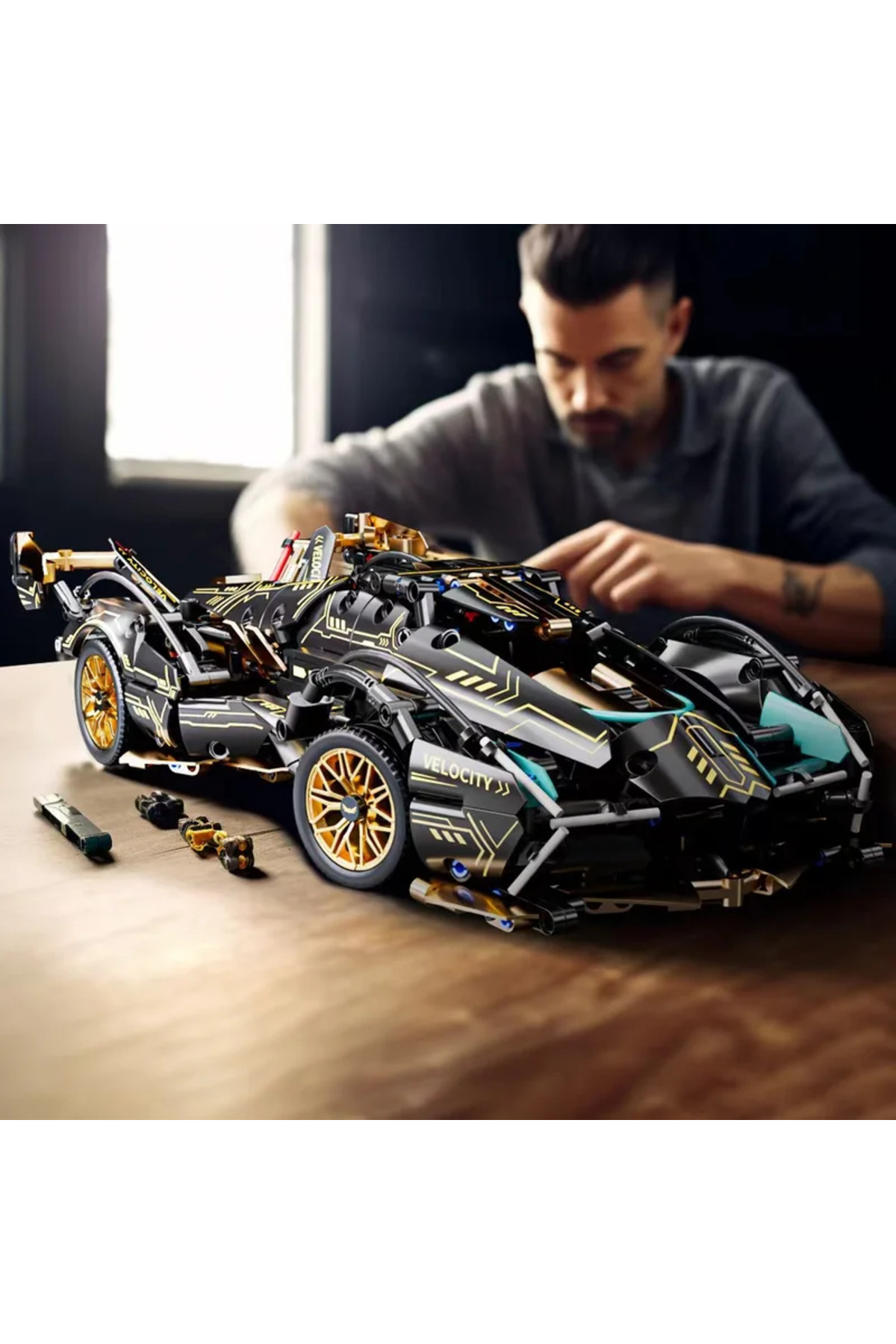 ۲۰۲۴ بلک V12 بلاک رودستر RC تک ریسر ۱:۱۴، مونتاژ دی‌آی‌وای ساختار رودستر بلاک کار…