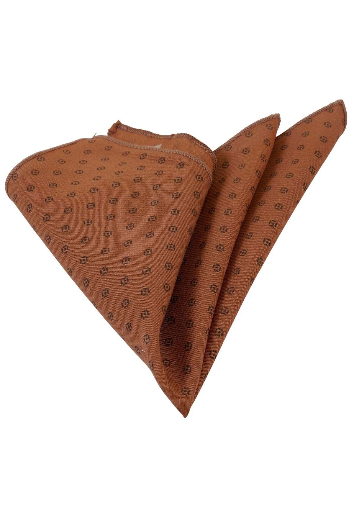 Exve Exclusive Batista De Guler Din Bumbac Cu Model Geometric Maro Masculin - One Size