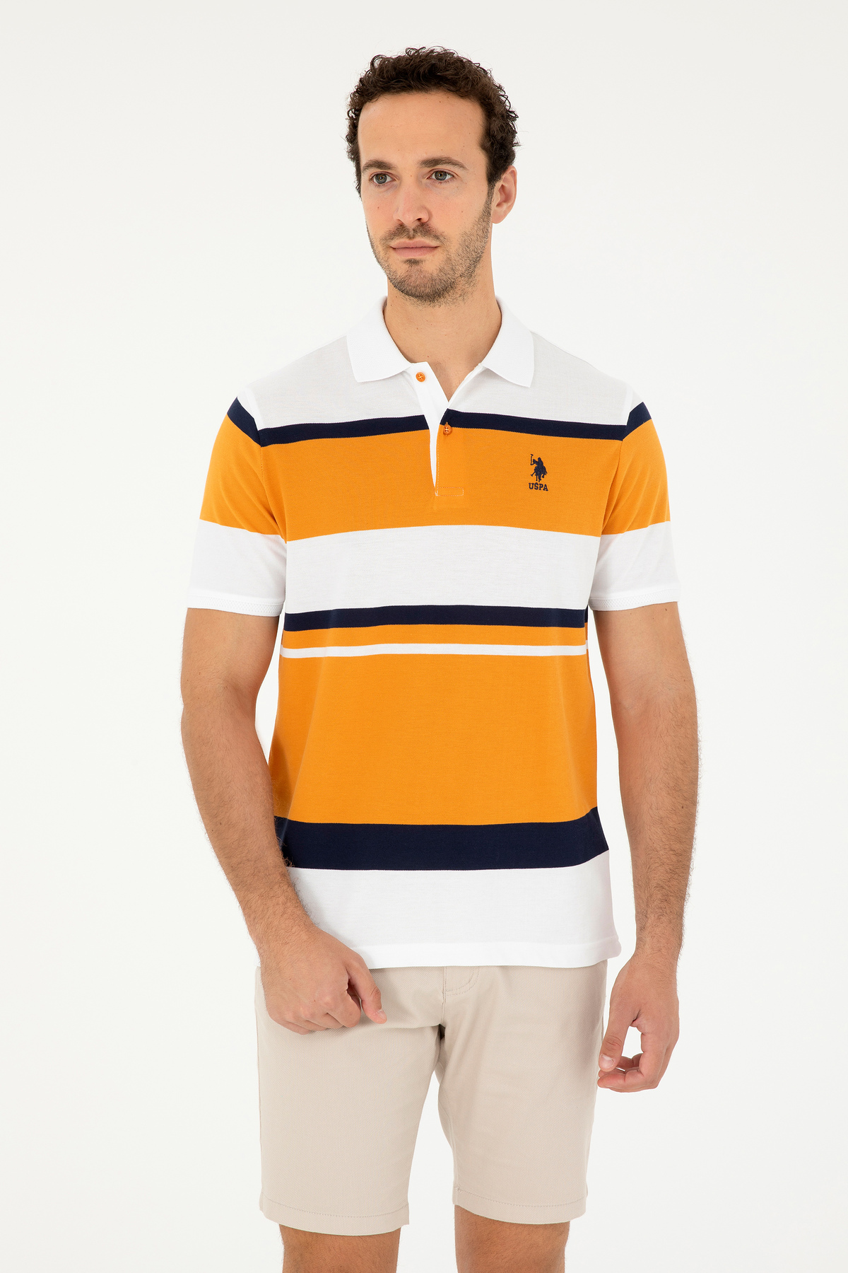 یو اس پولو تی‌شرت مردانه طرح کاشی کد ۵۰۲۸۲۰۳۰-VR031