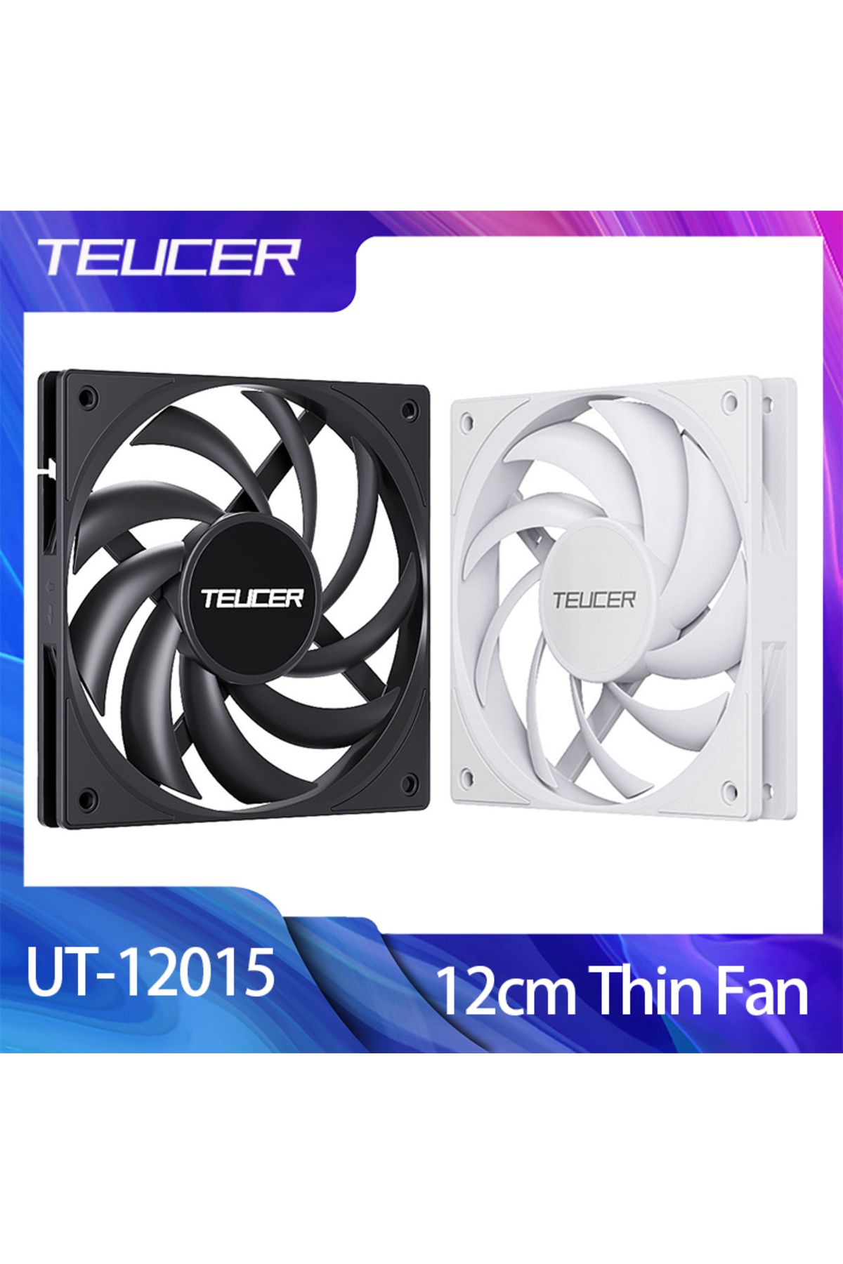 TEUCER-UT-12015 12cm Thin Fan PWM 4PIN 800-2400RPM Computer Case Cooling Fan120mm 15mm Ultrathin ... 8