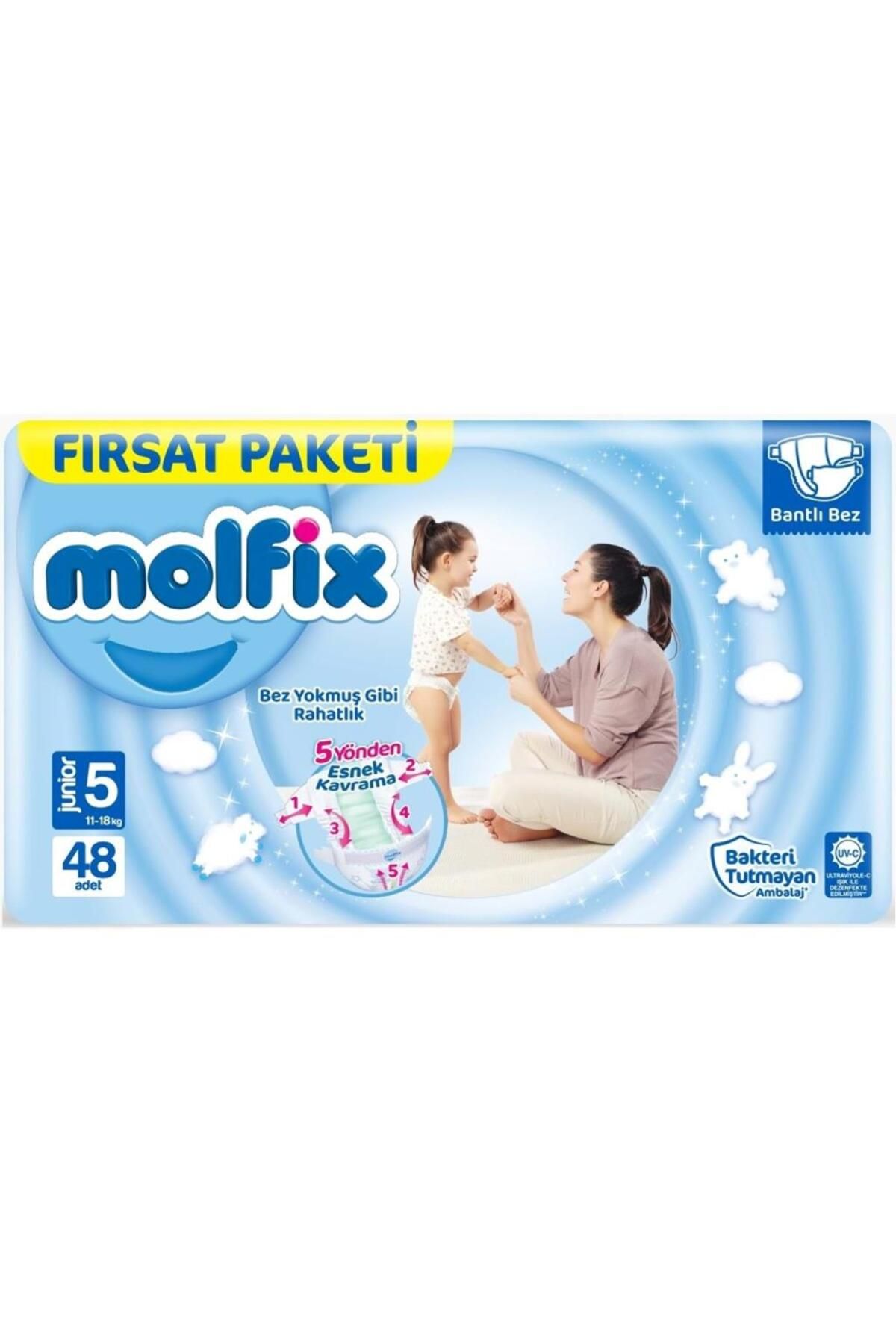 NessiWorld Molfix Bebek Bezi Fırsat Paketi 5 Beden 11-18 Kg 48 Adet