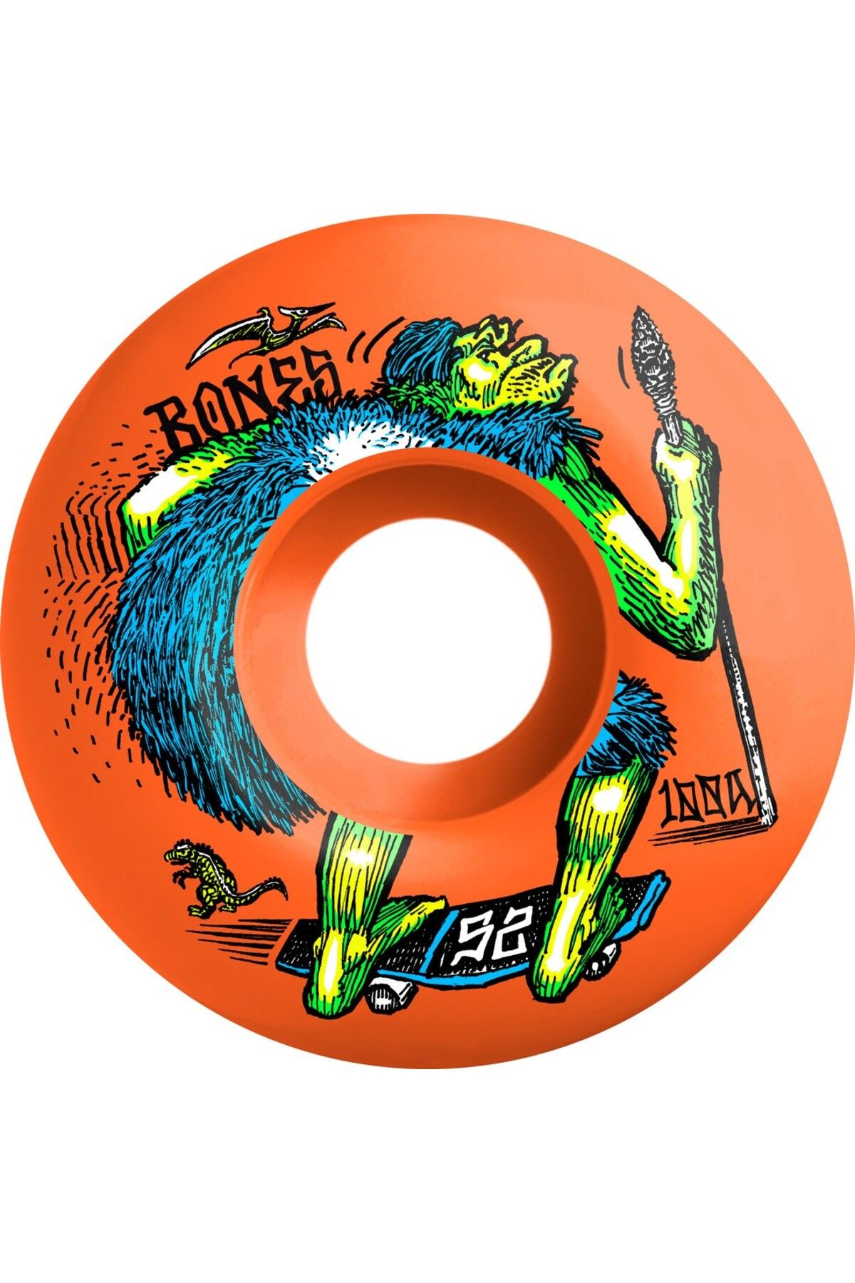 Bones 100s Og Neonderthal Orange 52MM V4 100A Wheels