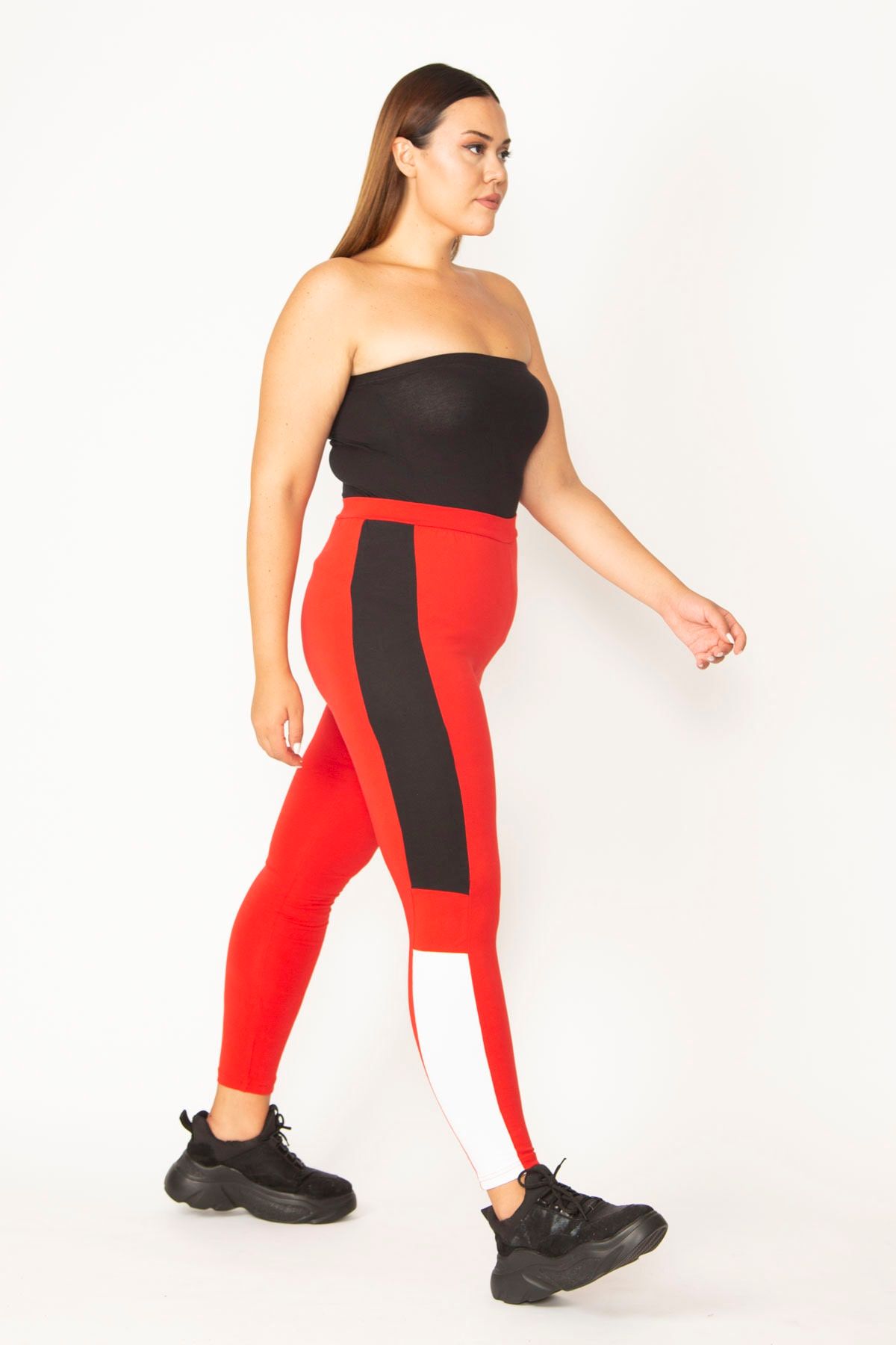 Ausgestellte Leggings - Weinrot - DAMEN