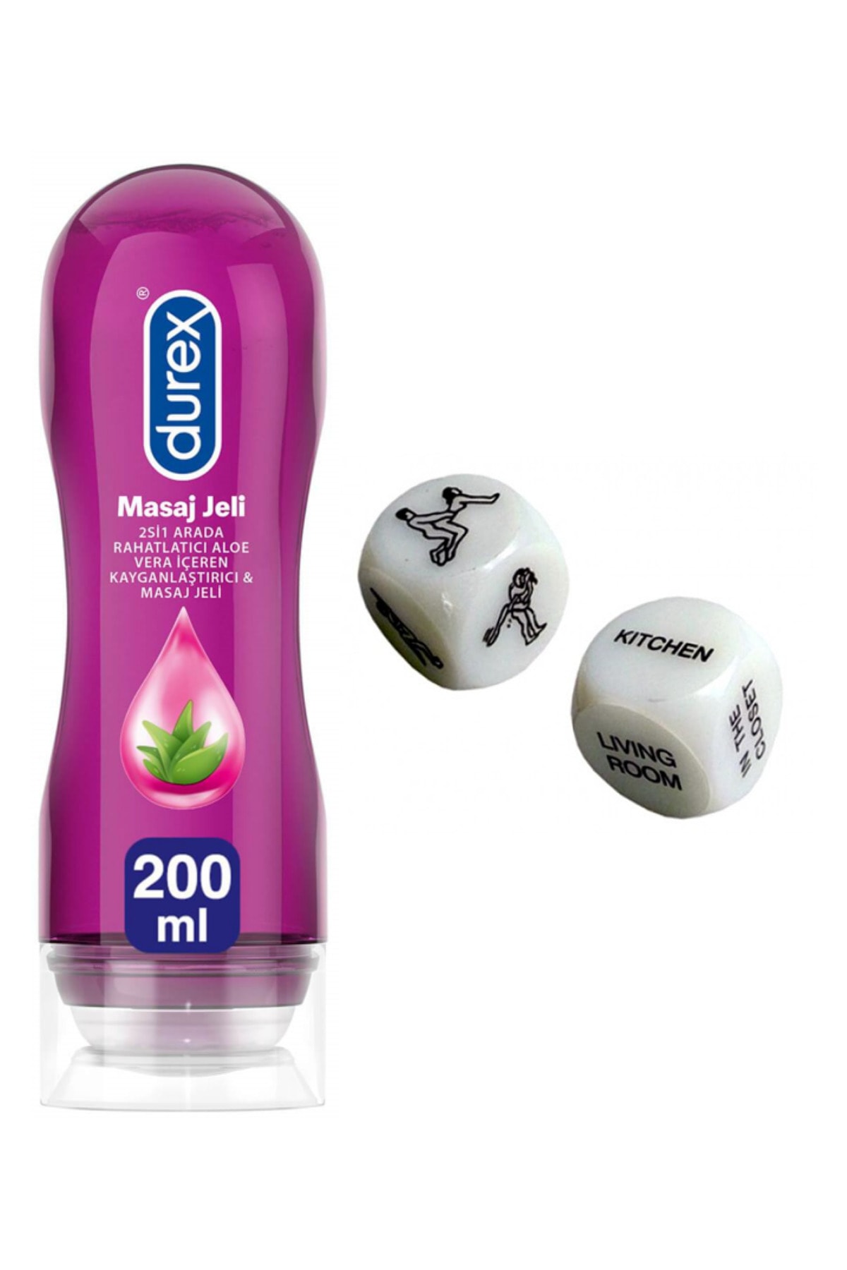 Aloe Vera Play Kayganlaştırıcı Masaj Jeli 200 ml Ve Pudra Kamasutra Sex Dice Zar Oyunu