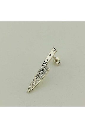 Işlemeli Gümüş Bıçak Tek Küpe (bg-kp-128) BG-KP-128