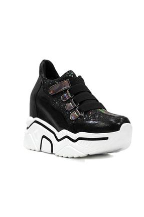 Kadın Siyah Gizli Dolgu Topuklu Ayakkabısı Mshrspor0030