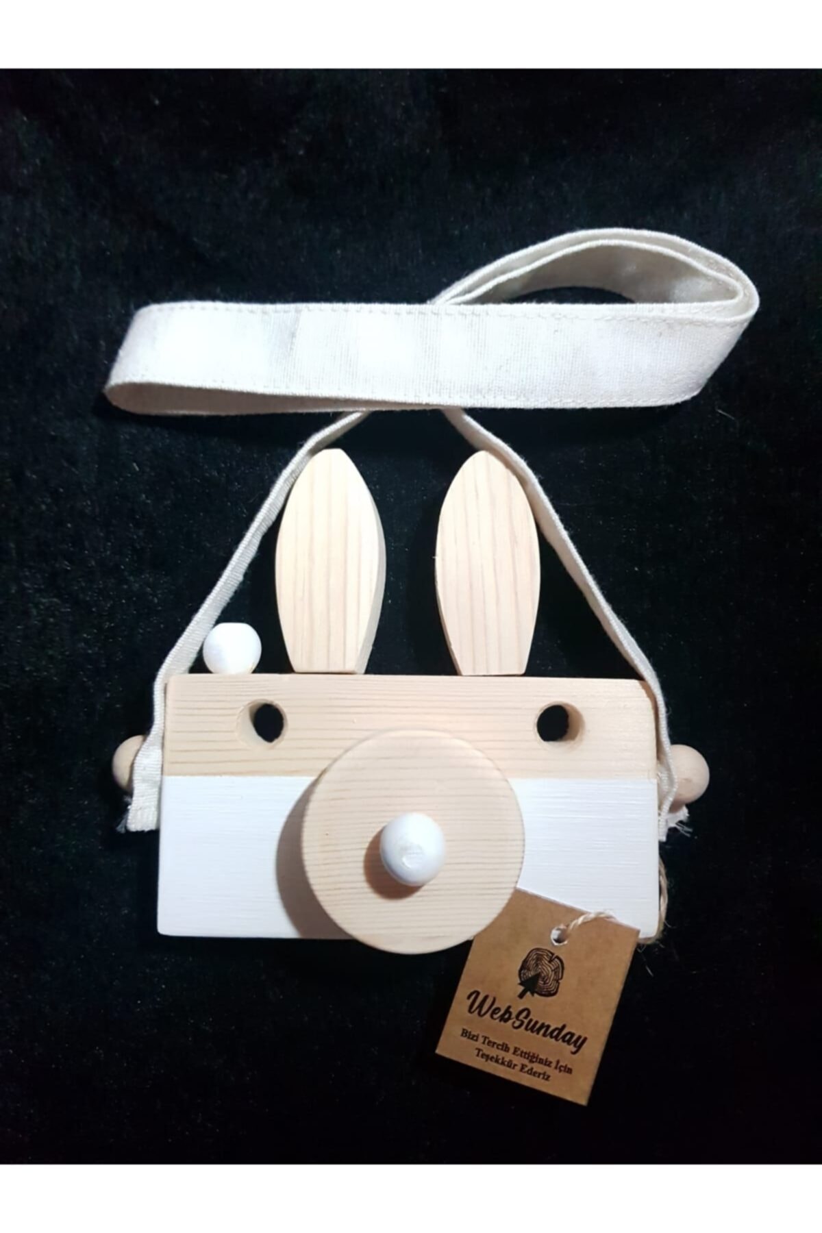 websunday Ahşap Oyuncak Tavşan Fotoğraf Makinesi, Duyusal, Eğitici, Hayvan, Hediyelik Oyuncak- Beyaz fotoğrafı 3 (önizleme)