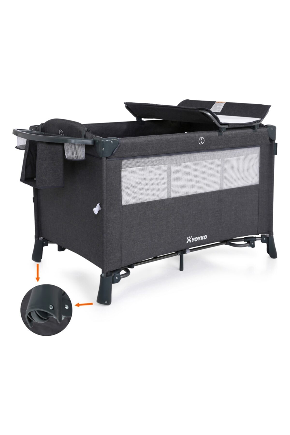 Yoyko Exclusive Comfort 8 In 1 Park Yatak Oyun Parkı Koyu Gri 70 X 110 Cm fotoğrafı 3 (önizleme)