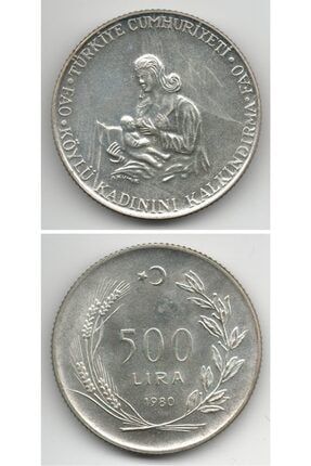 500 Lira (1980) F.a.o. Köylü Kadınını Kalkındırma Çil Gümüş Hatıra Para BK5001980FAO