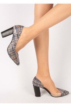 Feles Kadın Şeffaf Topuklu Stiletto Ayakkabı AST03035