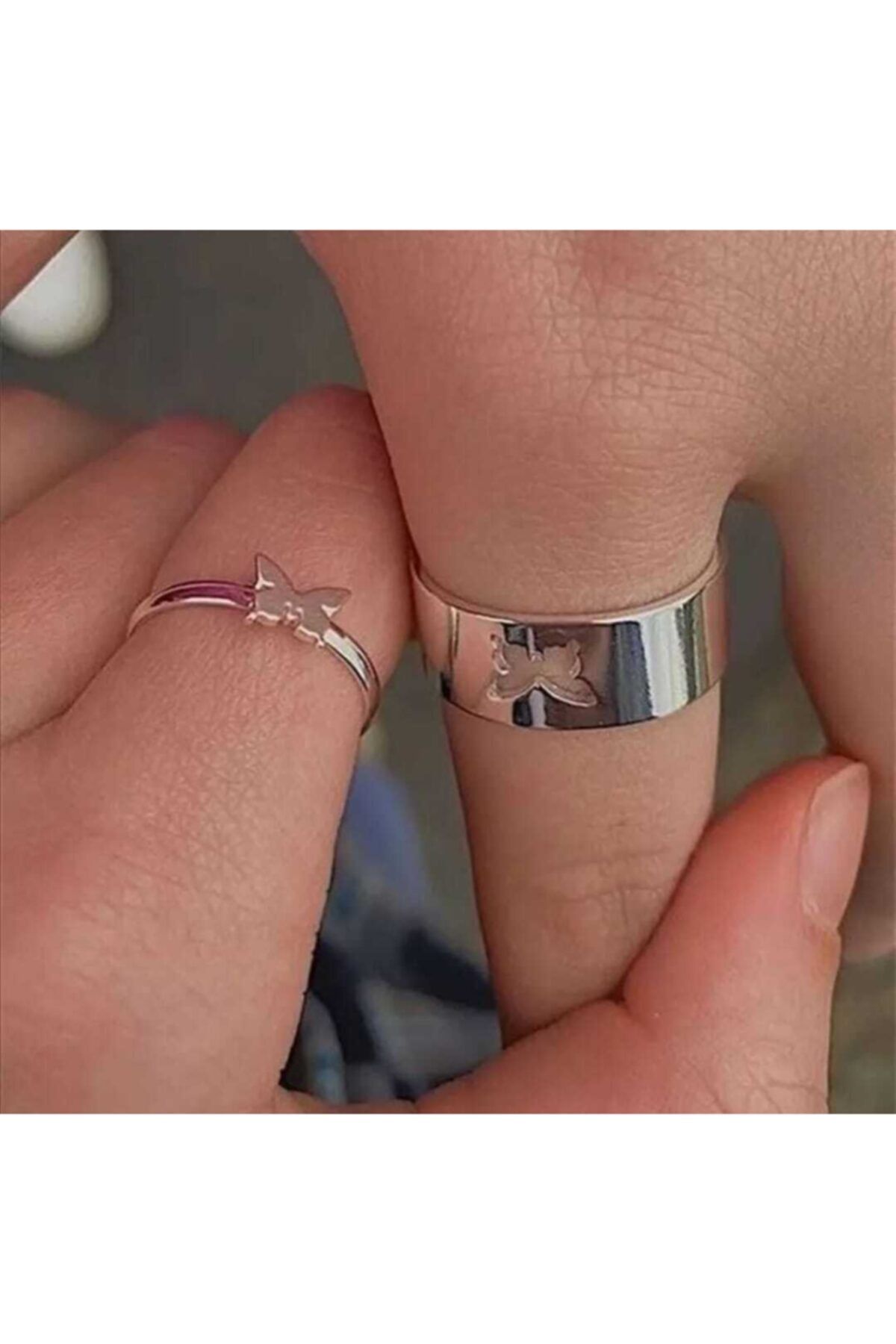 GİPSBUTİK-Puqqa Butterfly Patterned Yift Ring - Y2klbk1 2