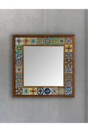 Masif Çerçeveli Mozaik Taş Ayna 43 Cm X 43 Cm AYN4040-030