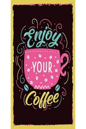 Enjoy Your Coffee (10 Cm X 20 Cm) Mini Retro Ahşap Poster P0126 PRA-4545278-8944