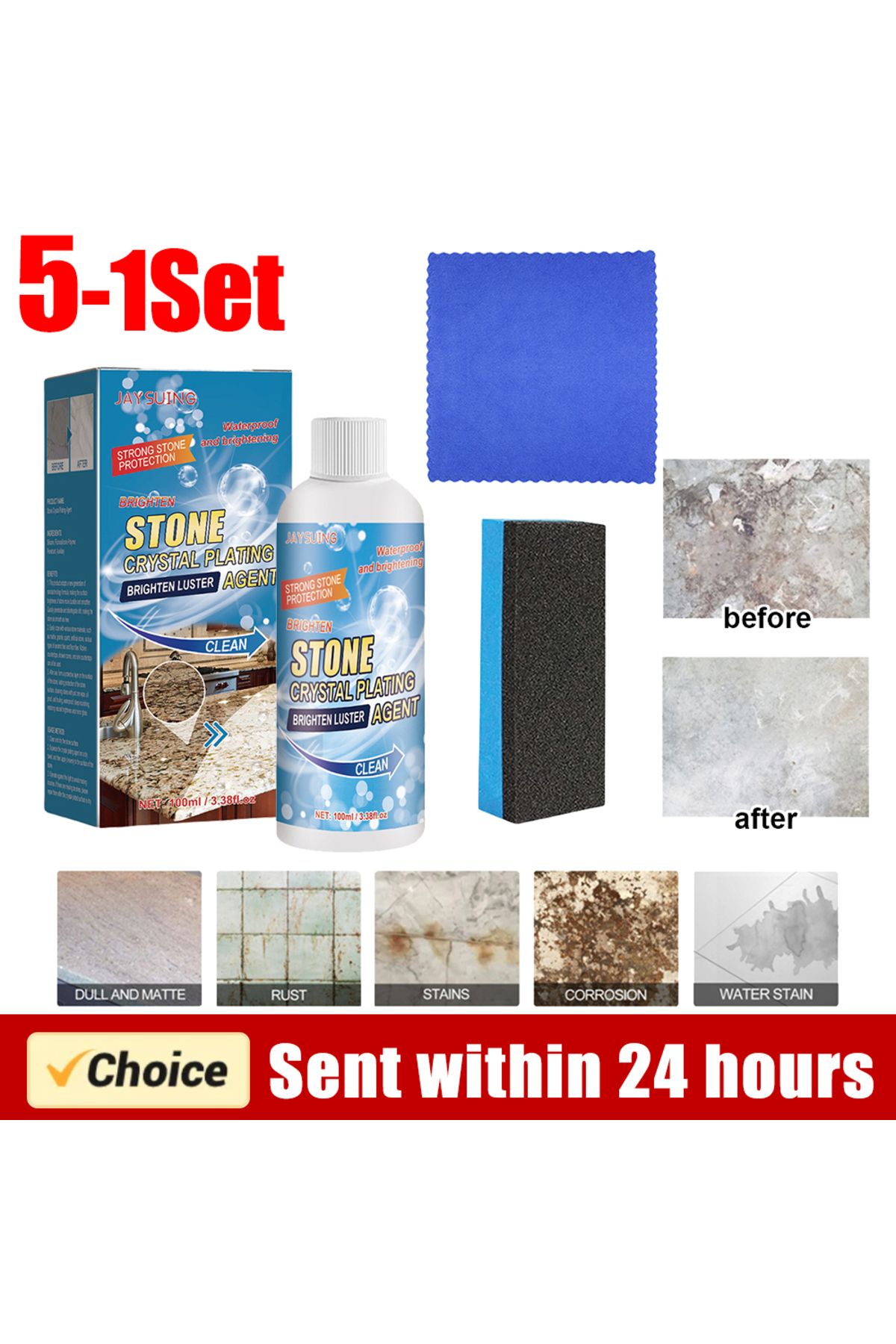 jaysuing-100ml Stone Crystal Plating Agent Stonework Polishing Coating Agent Marble Quartz Tile Anti-Corro... 2