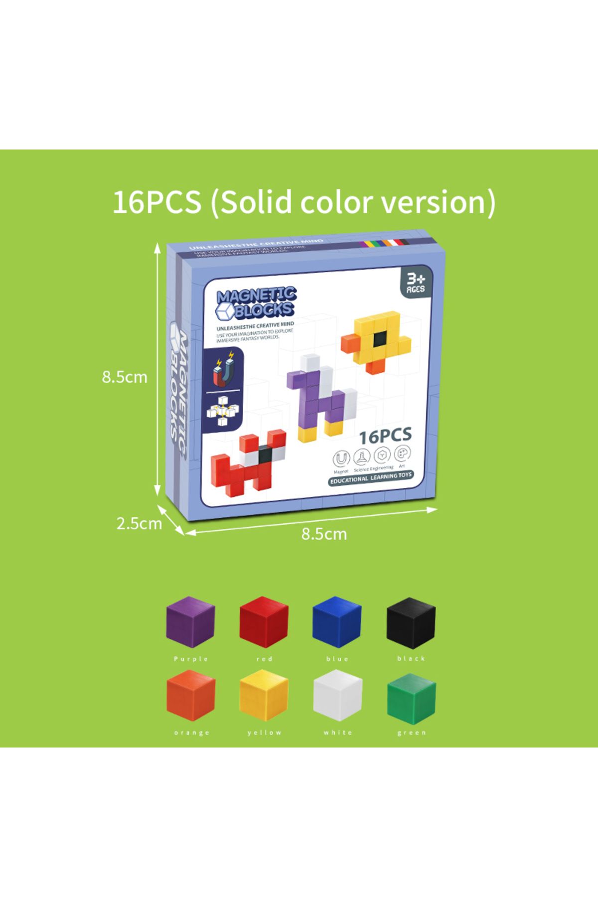 supstem-16PCS Magnetic Building Blocks Children Removable 3D Magnet Cube Blocks Set Fidegt Toys for Kids ... 7