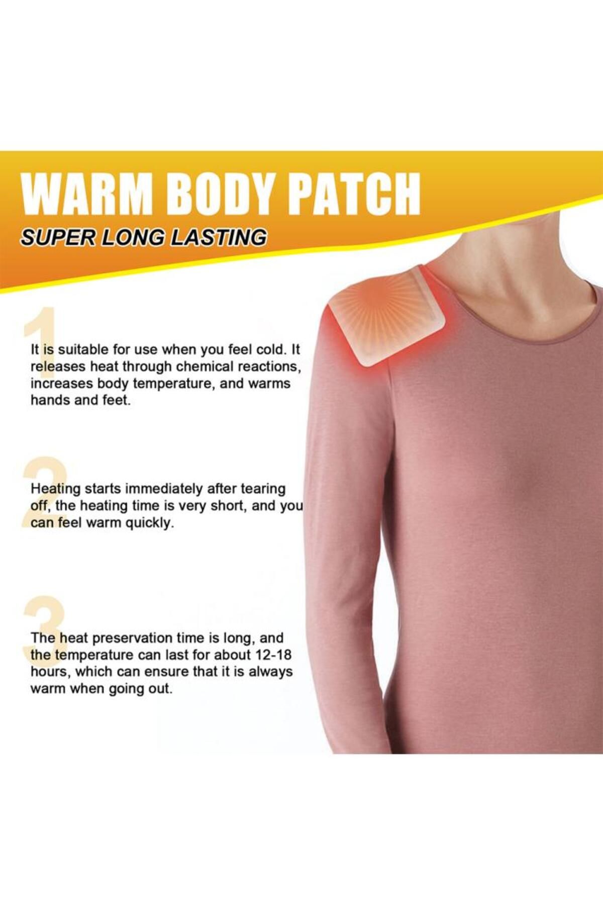 Choice-1-5Pcs  Self  Adhesive Heat Patches Hand Warmers Long Lasting Disposable Heating Pack Natural Hea... 8