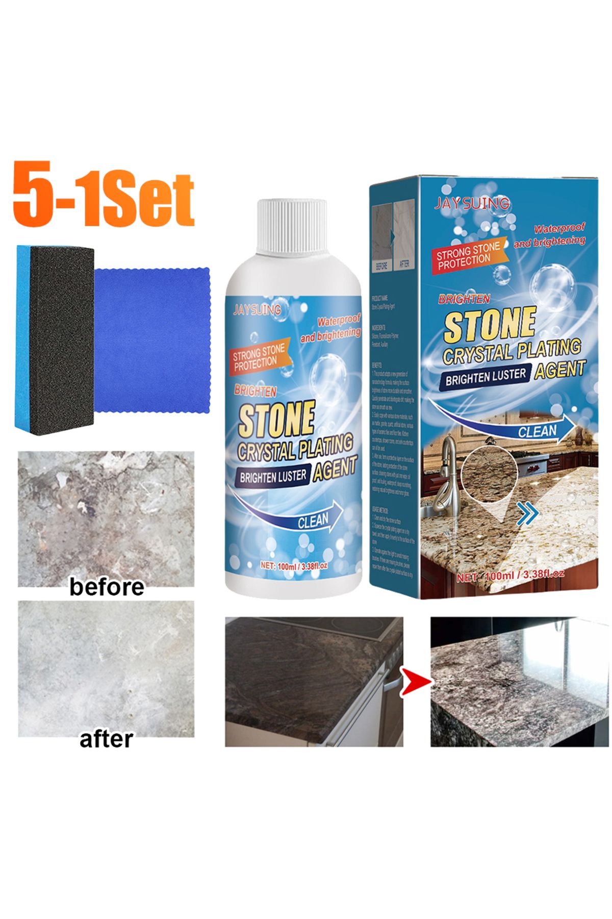 jaysuing-100ml Stone Crystal Plating Agent Stonework Polishing Coating Agent Marble Quartz Tile Anti-Corro... 3