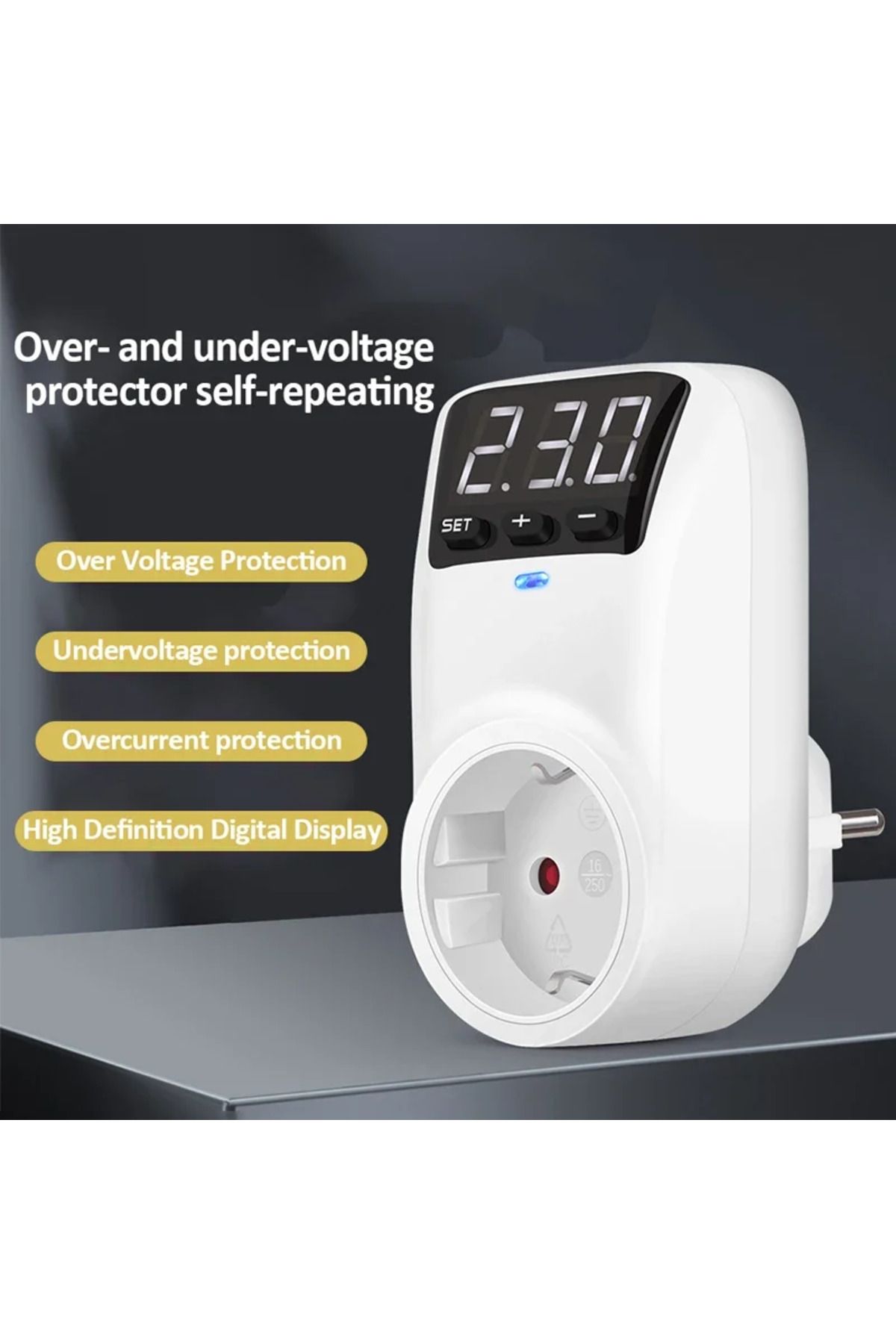 Choice-Adjustable Voltage Protector Socket 15A/16A Automatic Power Surge Protector EU/US Plug Socket Und... 5