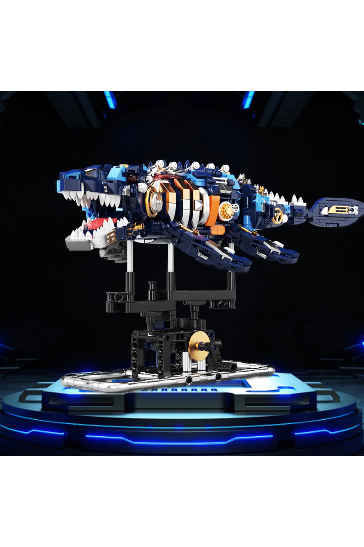 4HLP-Mechanical dragon Creature Building Kit Mechanical Jiaolong Sea Creature Building Blocks Set Crea... 4
