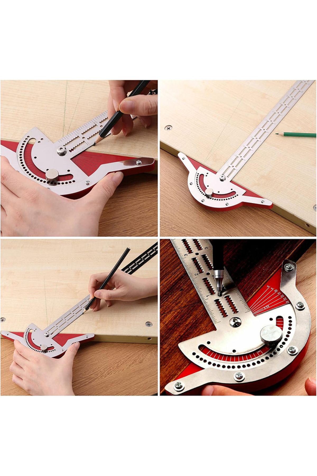 Choice-Woodworking Edge Ruler 0-70° Adjustable Protractor Angle Finder Two Arms Woodworking Ruler Angle ... 6