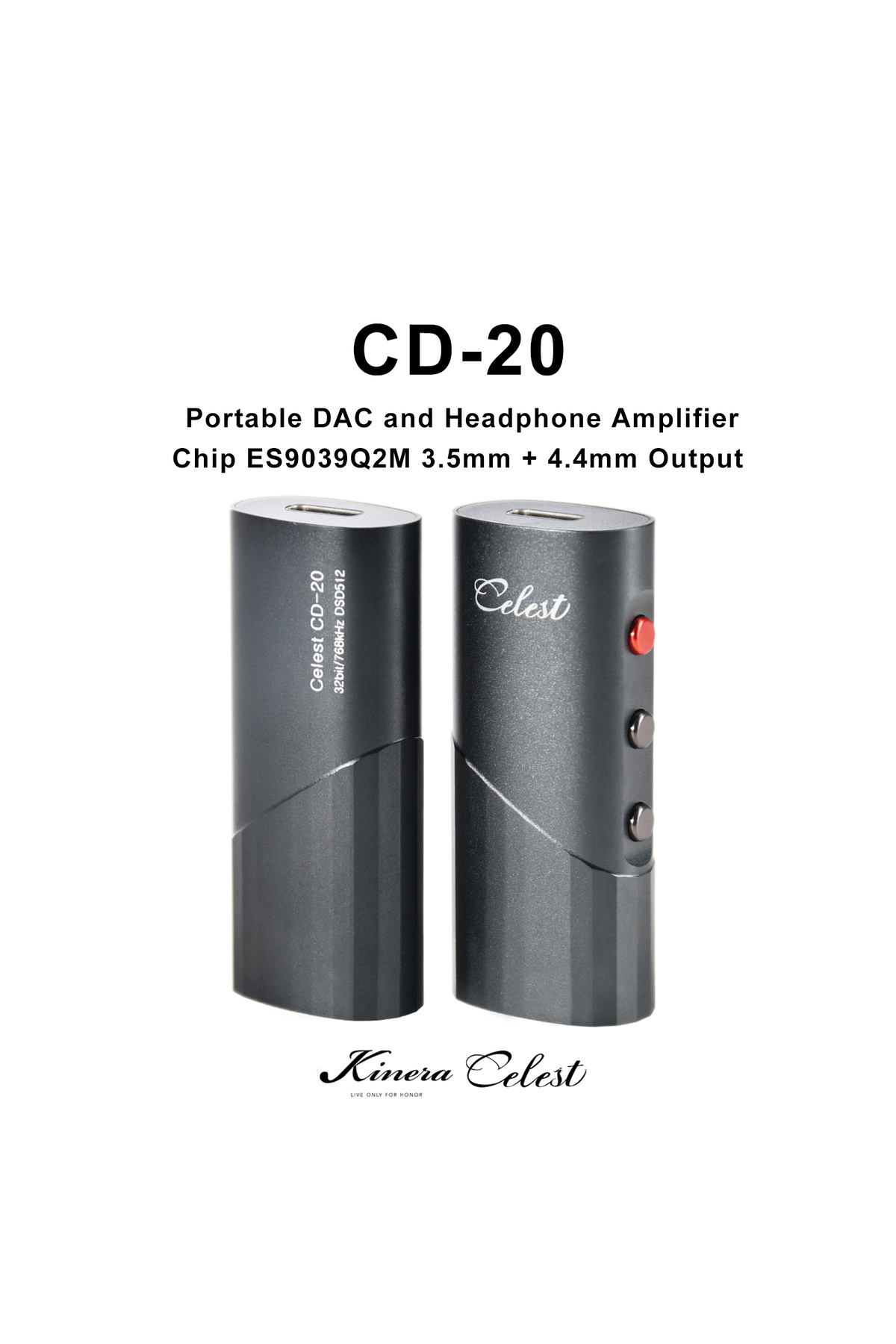 Choice-Kinera Celest CD-20 Portable DAC and Headphone Amplifier Chip ES9039Q2M 3.5mm + 4.4mm Output Supp... 2