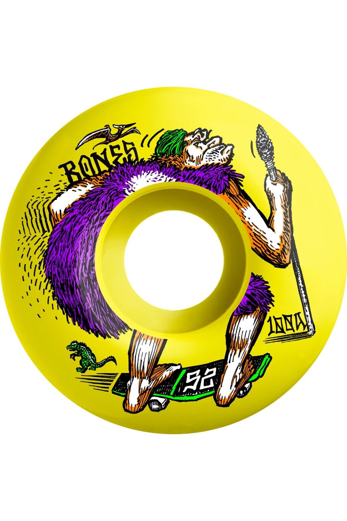 Bones 100s Og Neonderthal Yellow 52MM V4 100A Wheels