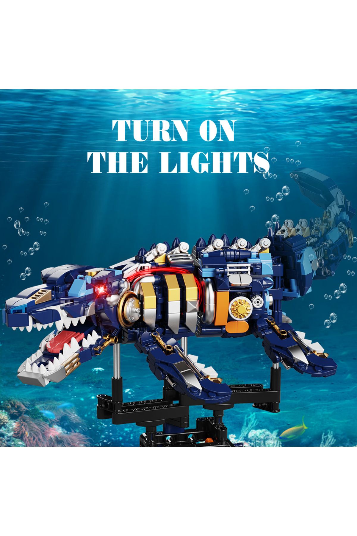 4HLP-Mechanical dragon Creature Building Kit Mechanical Jiaolong Sea Creature Building Blocks Set Crea... 3