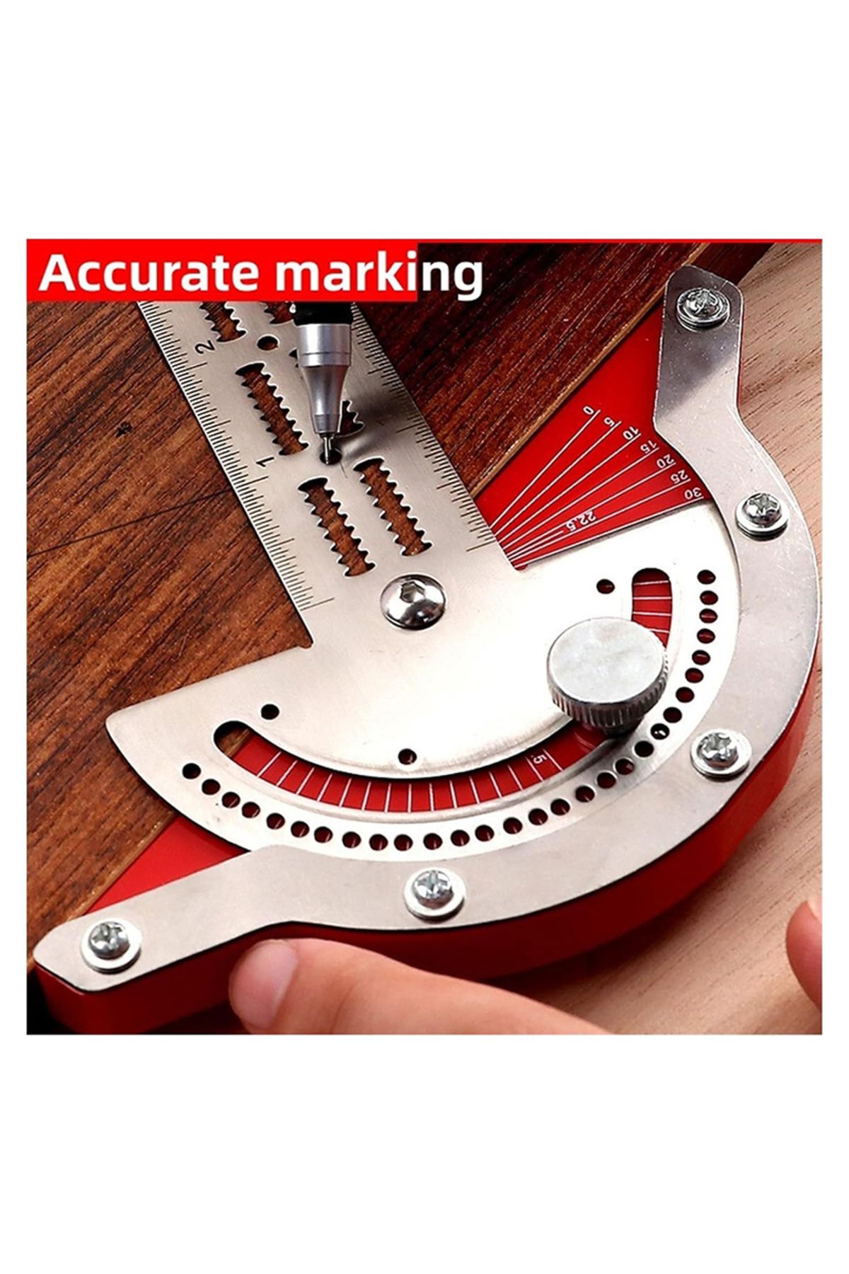 Choice-Woodworking Edge Ruler 0-70° Adjustable Protractor Angle Finder Two Arms Woodworking Ruler Angle ... 3