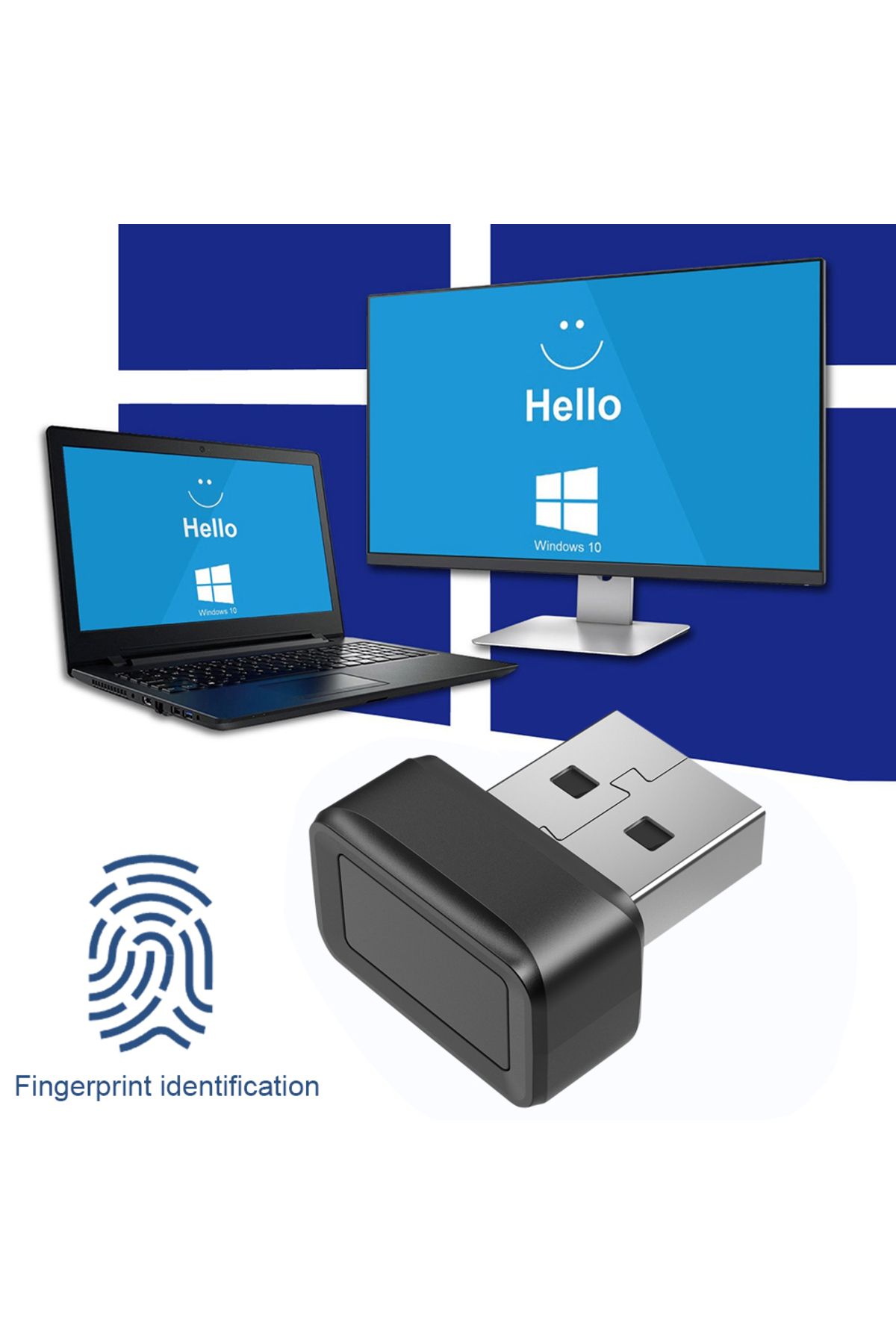 Choice-USB Fingerprint Key Reader FIDO U2F Biometric Mini Security Key Dongle Windows Hello Anti-Spoofin... 2