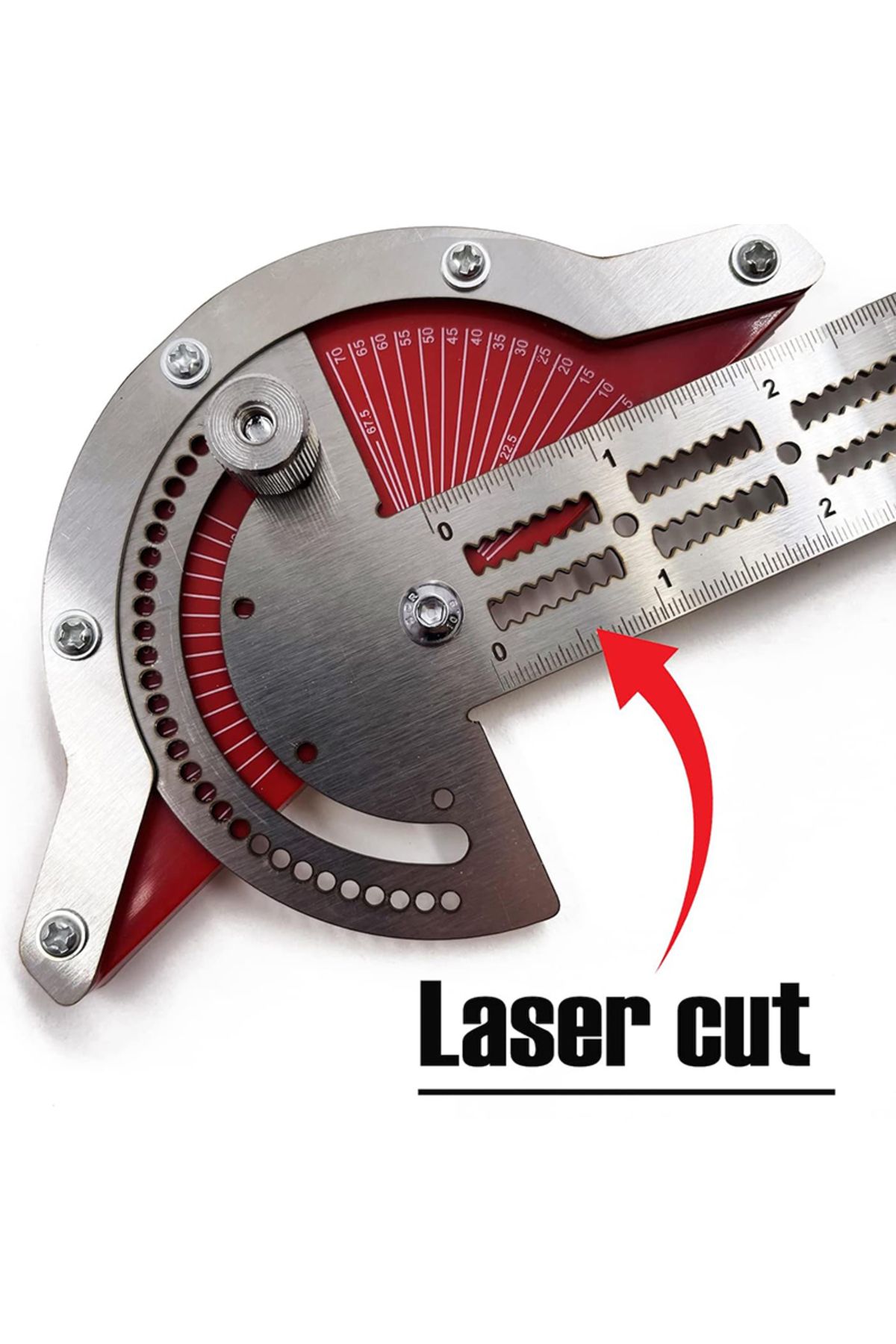 Choice-Woodworking Edge Ruler 0-70° Adjustable Protractor Angle Finder Two Arms Woodworking Ruler Angle ... 5