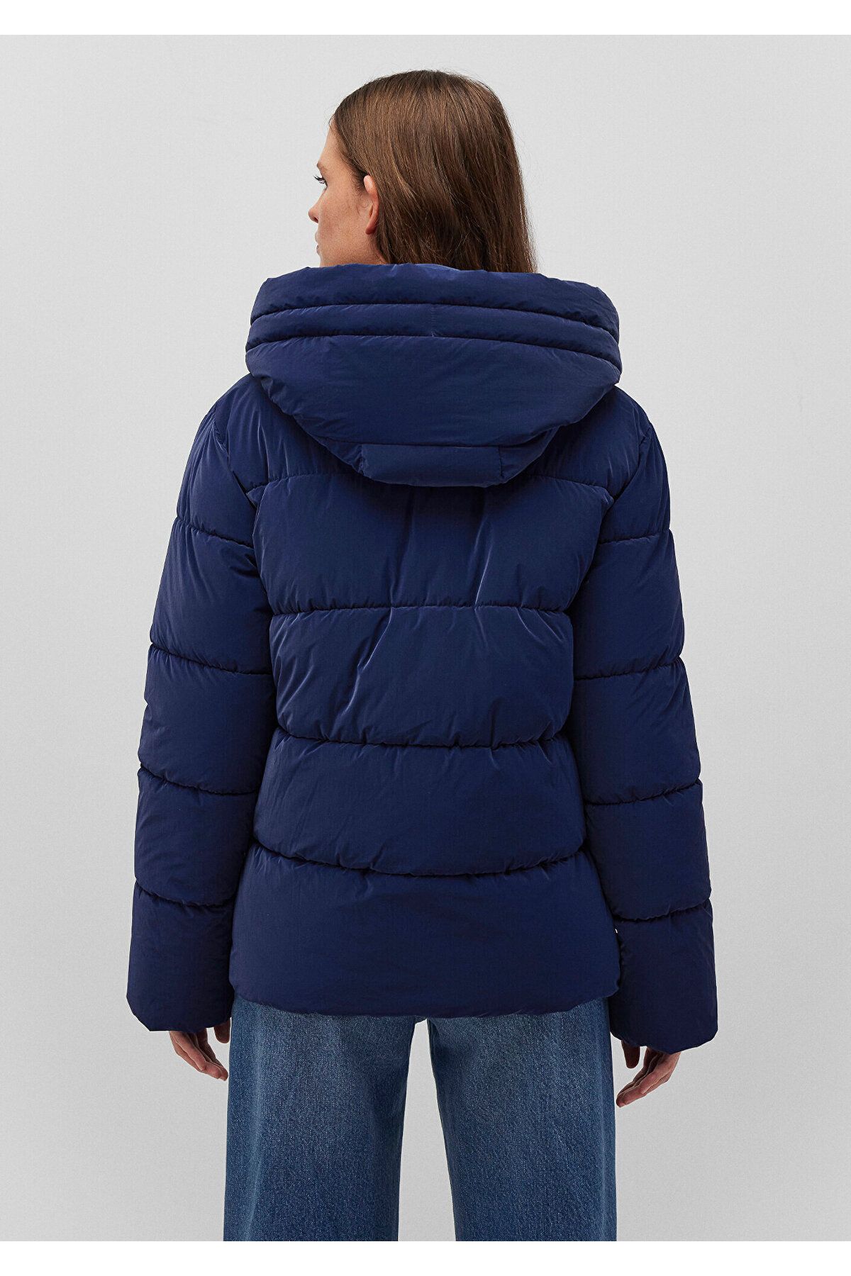 Mavi-Hooded Navy Blue Puffer Jacket 1110043-81774 4