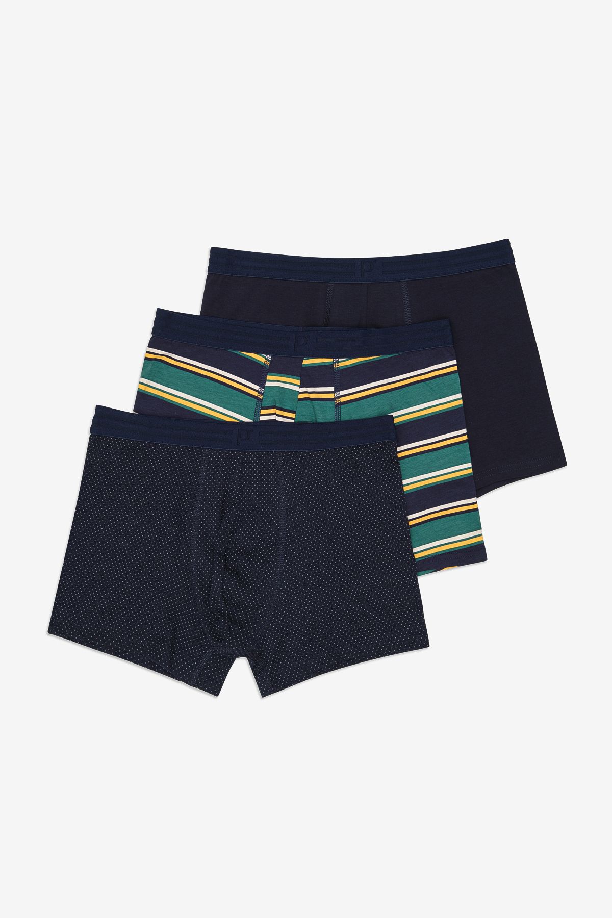 Penti-3-teilige mehrfarbige Boxershorts mit gepunkteten Streifen 1