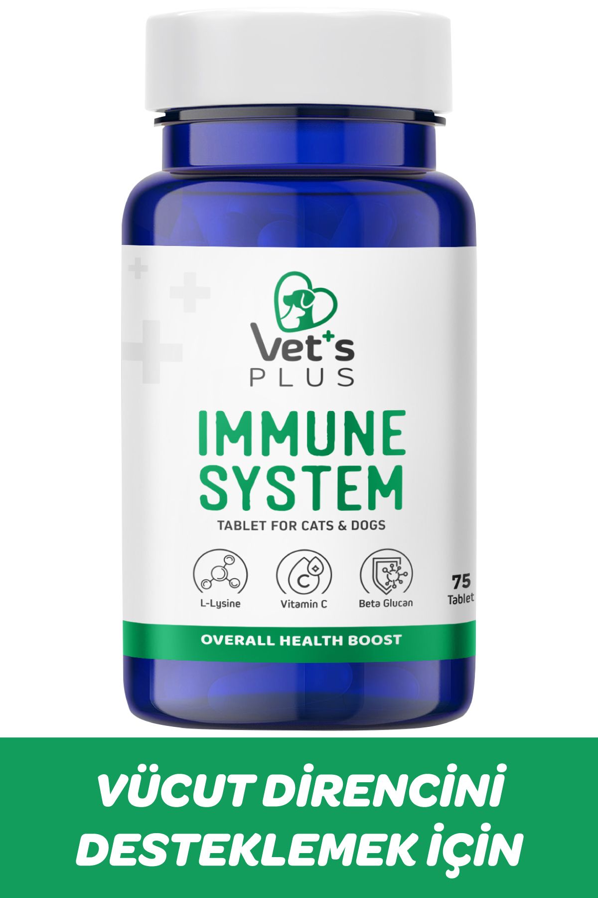 Vet's Plus Immune System Tablet 75’li (KEDİ VE KÖPEKLER IÇİN BAĞIŞIKLIK SİSTEMİ GÜÇLENDİRİCİ)