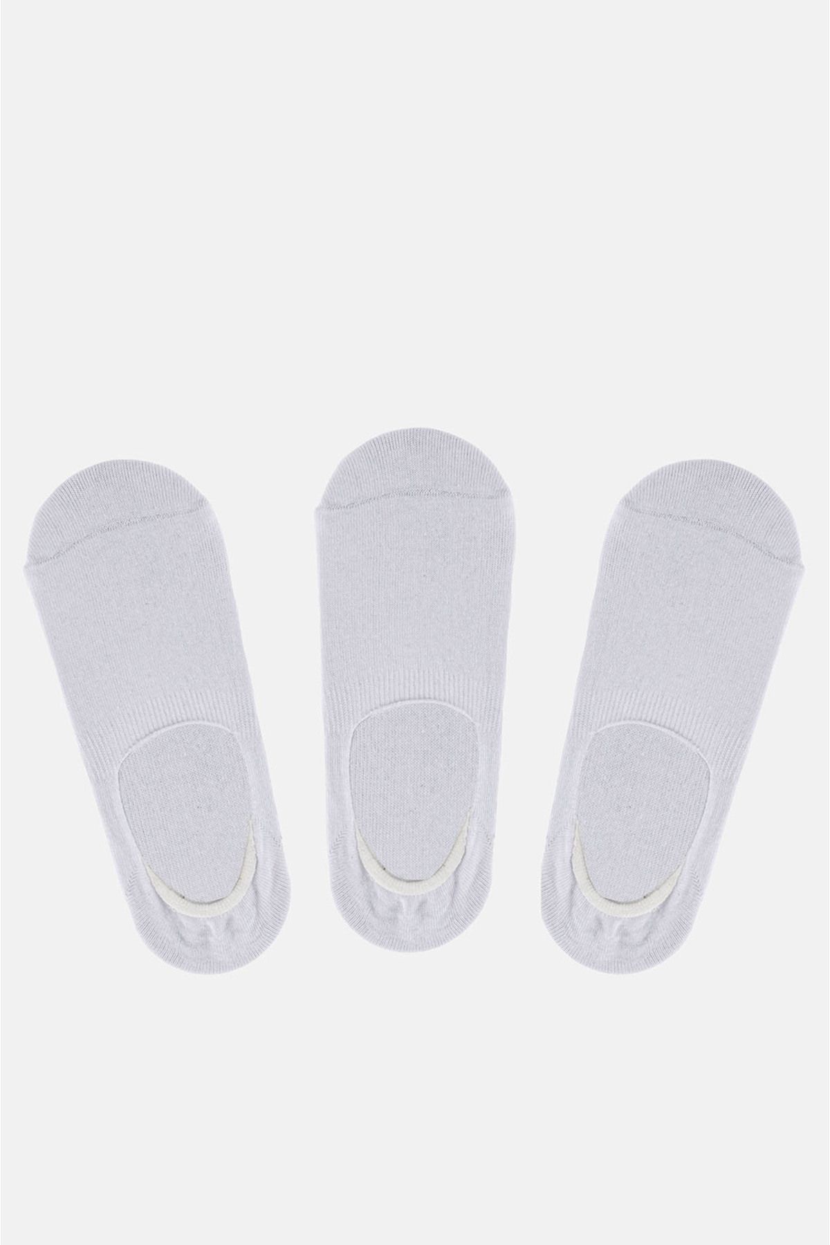 Avva-Men's White 3-Piece Ballerina Socks B008555 1