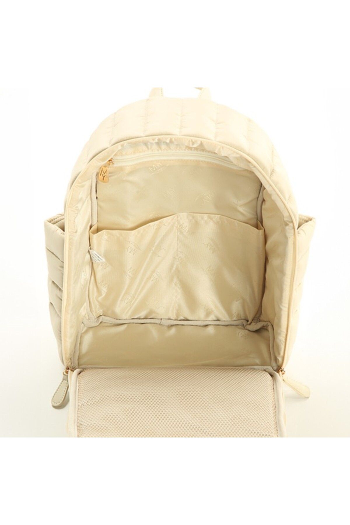 MY Collection-7335 Puff Leather - Fabric Mother Baby Care Backpack 6