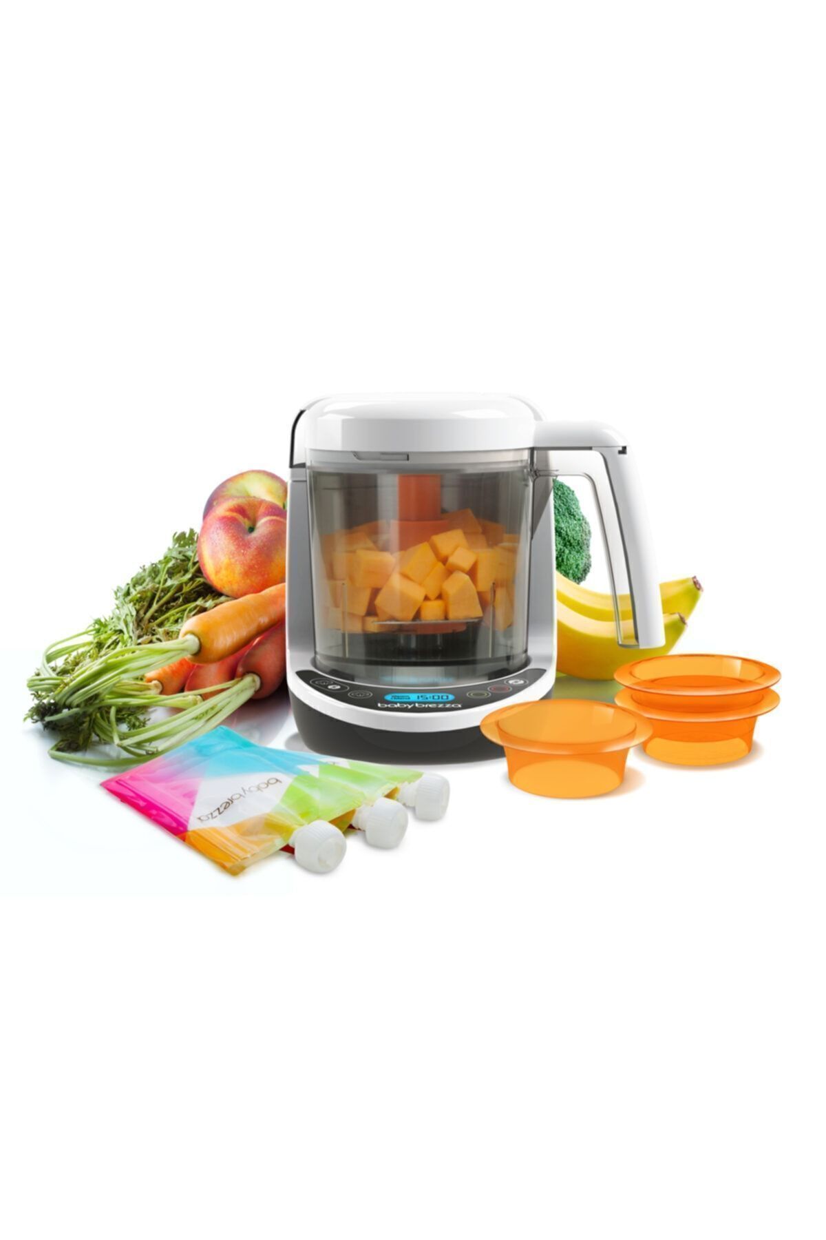 BABY BREZZA Food Maker Mama Hazırlama Makinesi 2'si 1 Arada Buharlı Pişirici & Blender